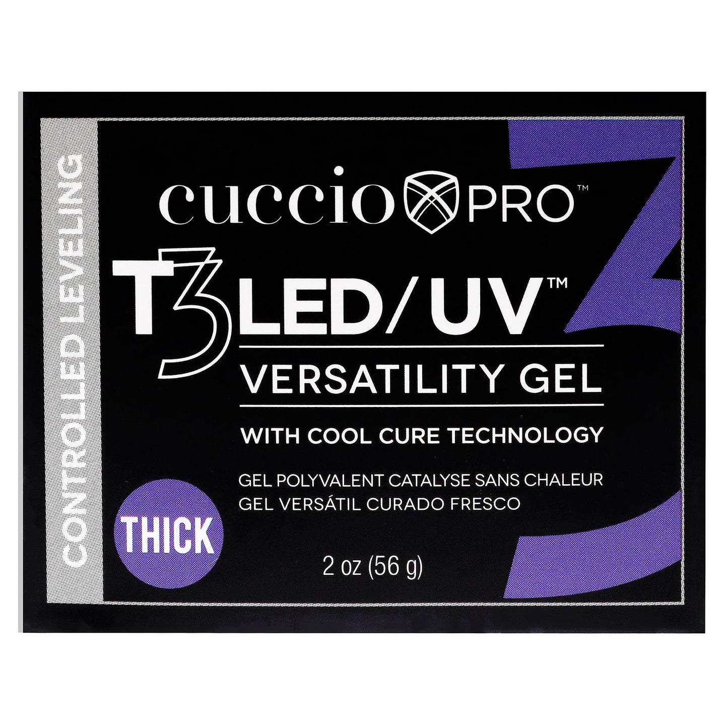 Black Cuccio Pro T3 LED/UV Cool Cure Versatility Gel - Self-Levelling Gel With Calcium - Incredibly Flexible - Strong Adhesion - High Shine Finish - Fast Application - Opaque Petal Pink - 2 Oz Nail Gel