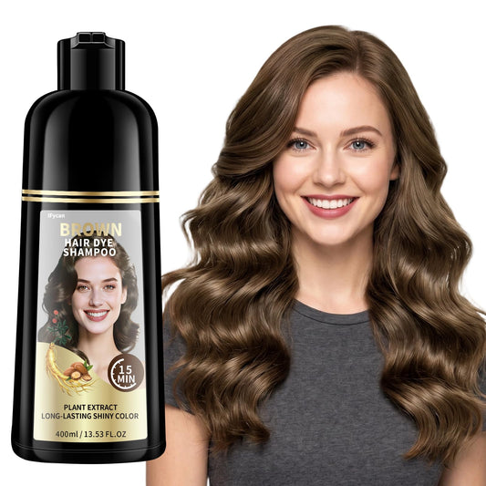 White Smoke ifycan Brown Hair Dye Shampoo – 100% Gray Coverage in 15–20 Mins, 3 in 1 Hair Color Shampoo with 6 Herbal Extracts (Ginseng + Argan Oil), Ammonia & Paraben Free, Semi-Permanent Color for Women & Men