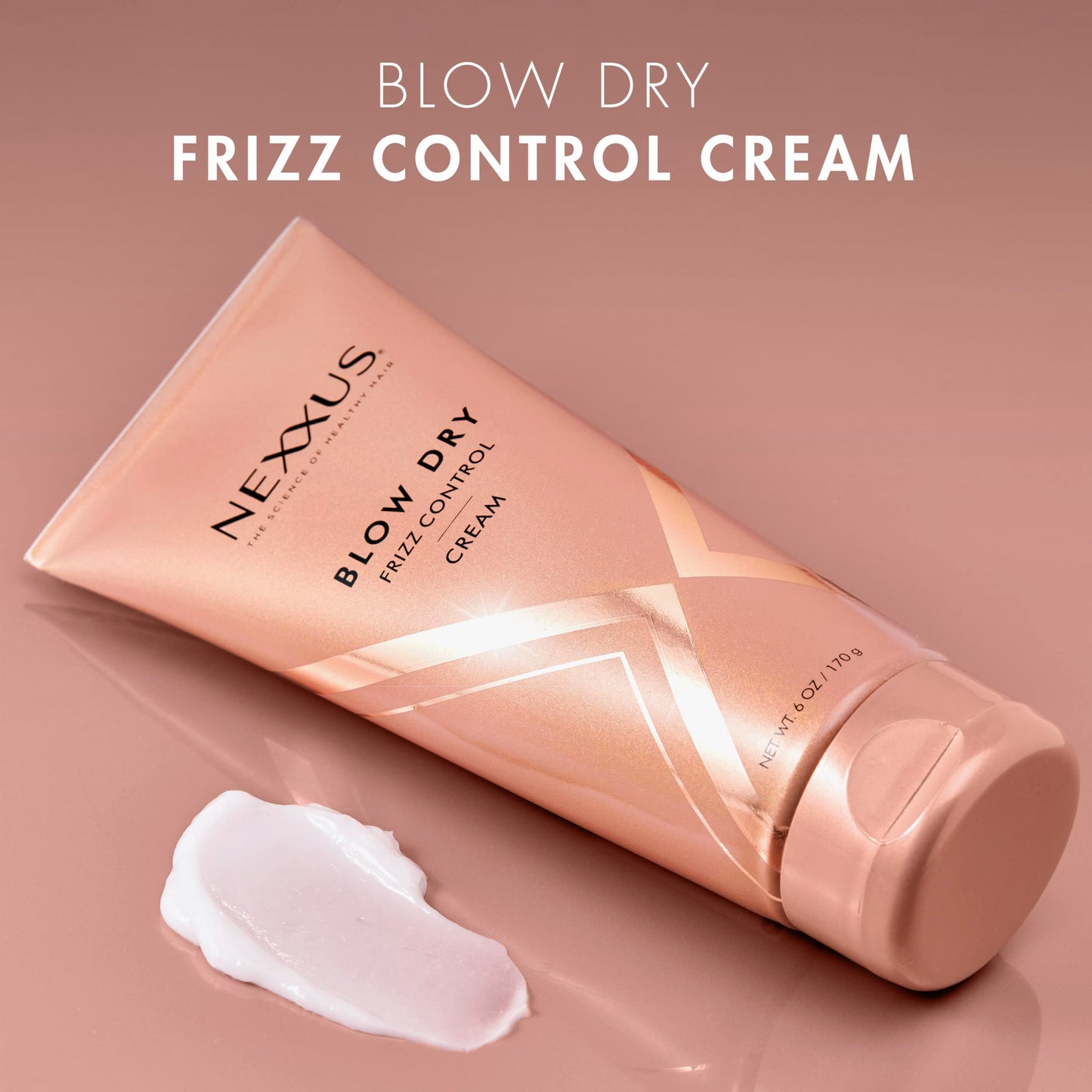 Rosy Brown Nexxus Blow Dry Cream Frizz Control for Weightless Style & Volume, with StyleProtect Technology 6 oz