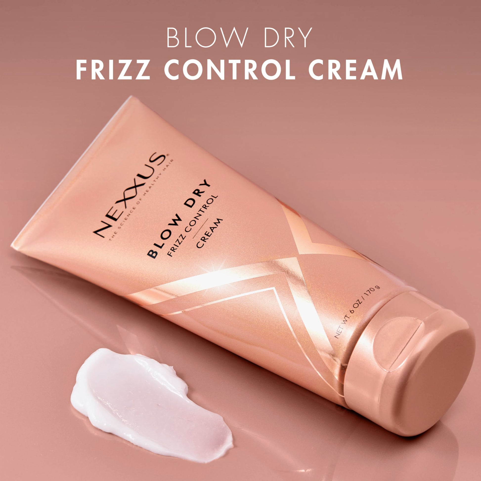 Rosy Brown Nexxus Blow Dry Cream Frizz Control for Weightless Style & Volume, with StyleProtect Technology 6 oz