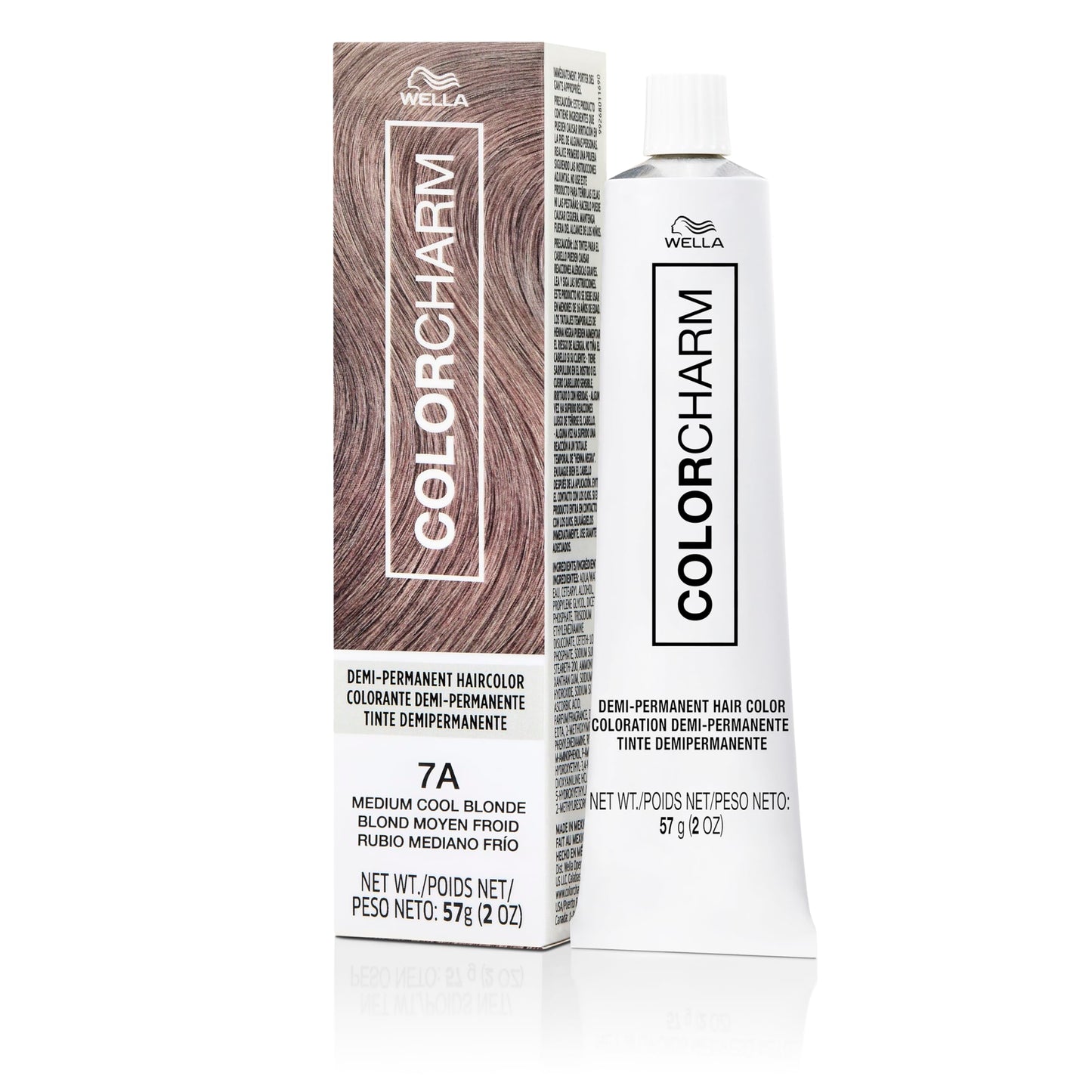 White Smoke COLORCHARM Demi Permanent Hair Color 7A Medium Cool Blonde Gloss, Refresh & Tone 2 Fl Oz