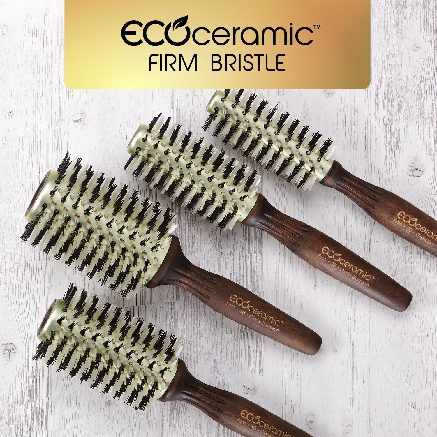 Light Gray Olivia Garden Ecoceramic Firm Bristles Round Thermal Hair Brush (1 3/4")