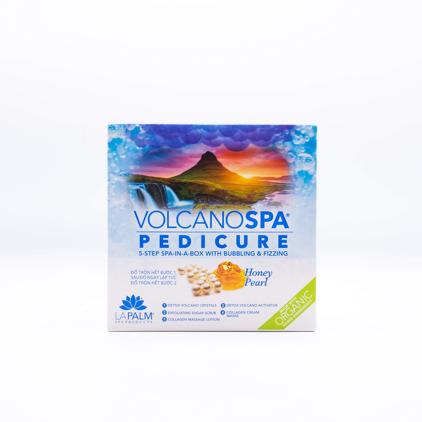 Lavender La Palm Volcano Spa Bubbling + Fizzing Organic 5-Step Treatment – Mix of 4 Different Flavors (4 packs)
