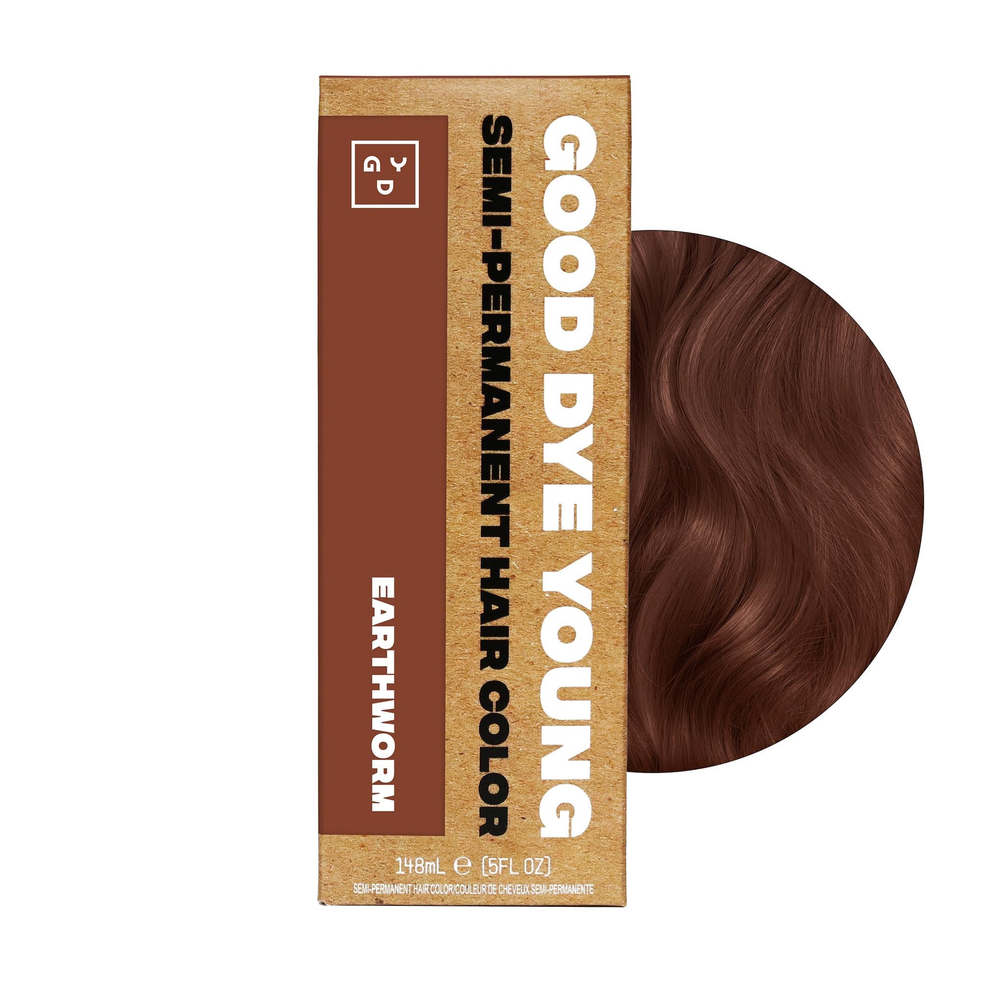 White Smoke Good Dye Young Semi-Permanent Hair Color, Vegan and Cruelty-Free Brown Hair Dye, Last up to 24 Washes, Non-Damaging Conditioning Hair Color (5FL OZ, Earthworm)
