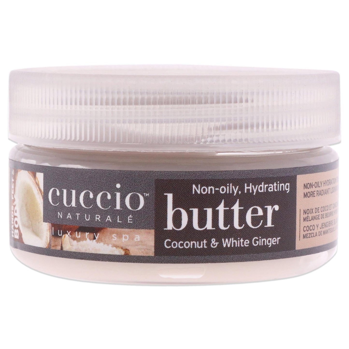 Light Gray Cuccio Naturale Butter Babies - Ultra-Moisturizing, Renewing Scented Body Cream - Deep Hydration For Dry Skin Repair - Made With All Natural Ingredients - Tower Coconut & White Ginger - 1.5 Oz