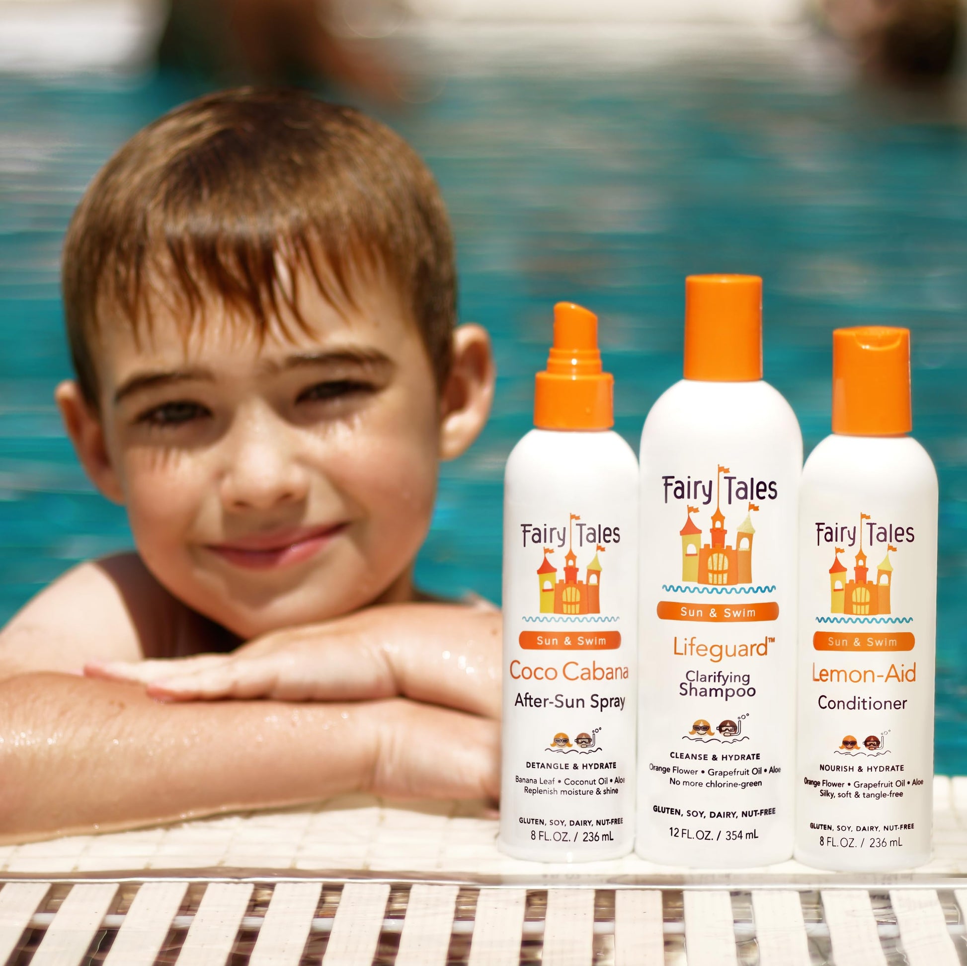 Seashell Fairy Tales Swim Shampoo 12oz and Conditioner 8oz for Kids | Made with Natural Ingredients in the USA | Chlorine Removal Swimmer Shampoo and Conditioner | No Parabens, Sulfates, or Synthetic Dyes