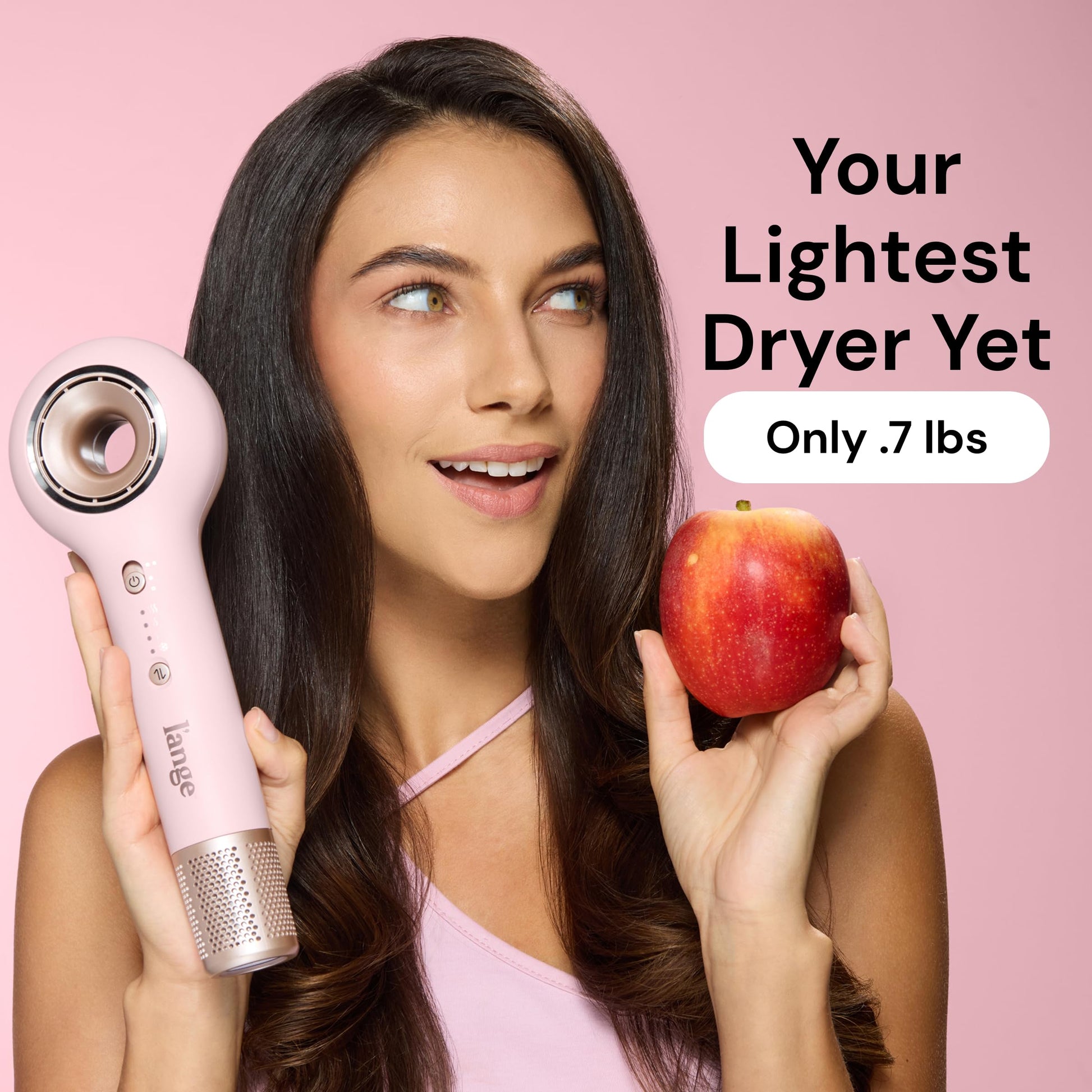 Gray L’Ange Hair Axia HaloRing Ionic Hair Dryer | High Speed Professional Blow Dryer for Smooth, Frizz-Free Styles | Lightweight Brushless Motor with Concentrator & Wall Mount | 4 Heat Settings | Blush