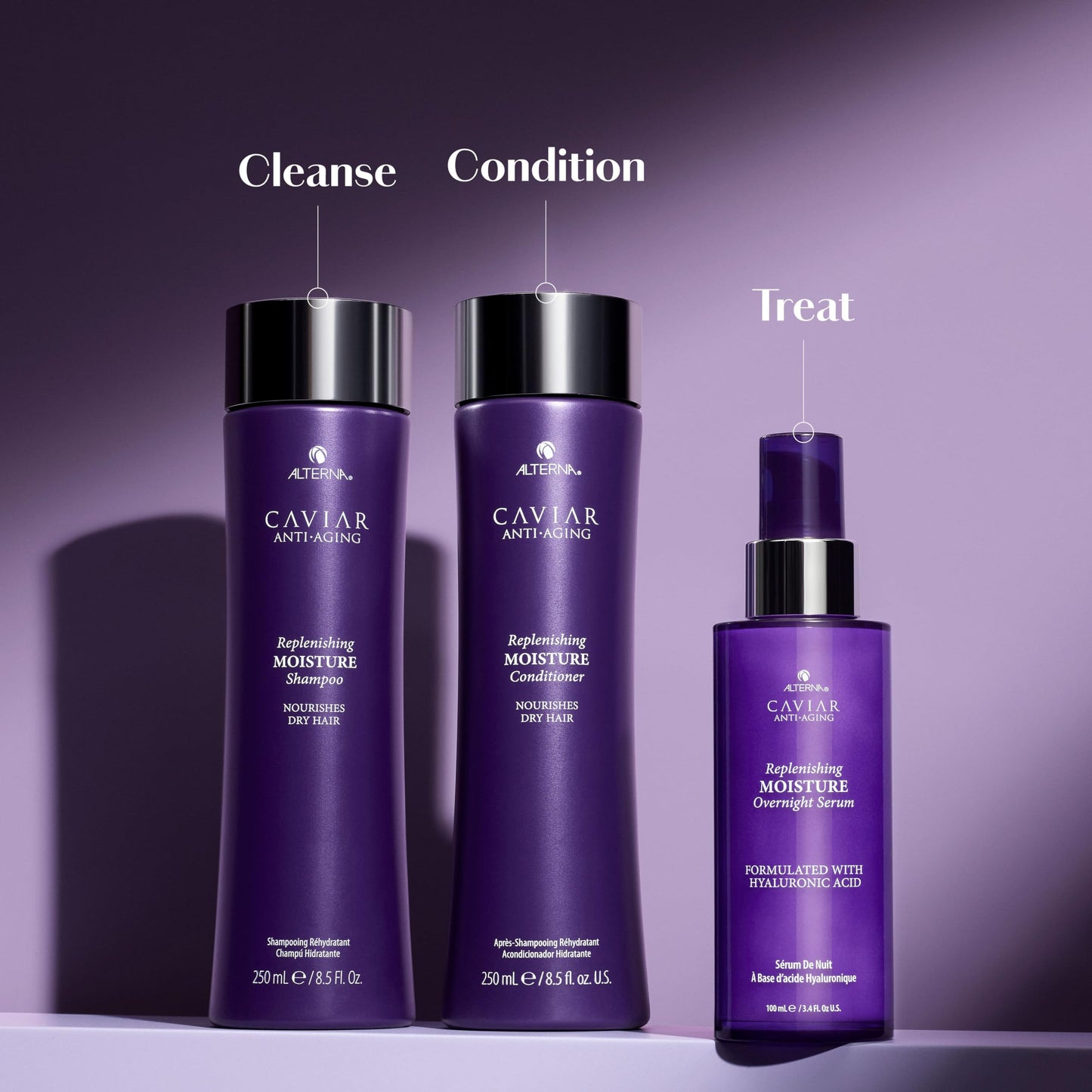 Midnight Blue Alterna Caviar Anti-Aging Replenishing Moisture Overnight Serum 3.4oz | Leave In Hair Treatments for Dry, Damaged Hair |Nourishes, Restores with Humidity & Heat Protection