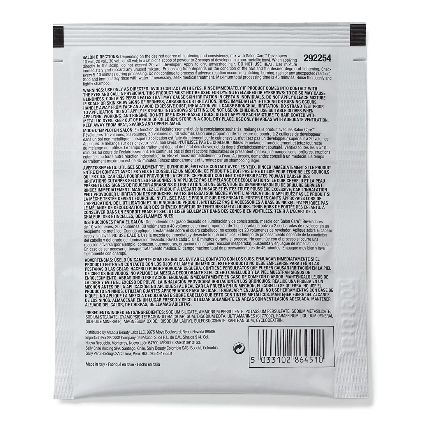 Gray Salon Care Prism Lites Blue Powder Lightener 1 oz