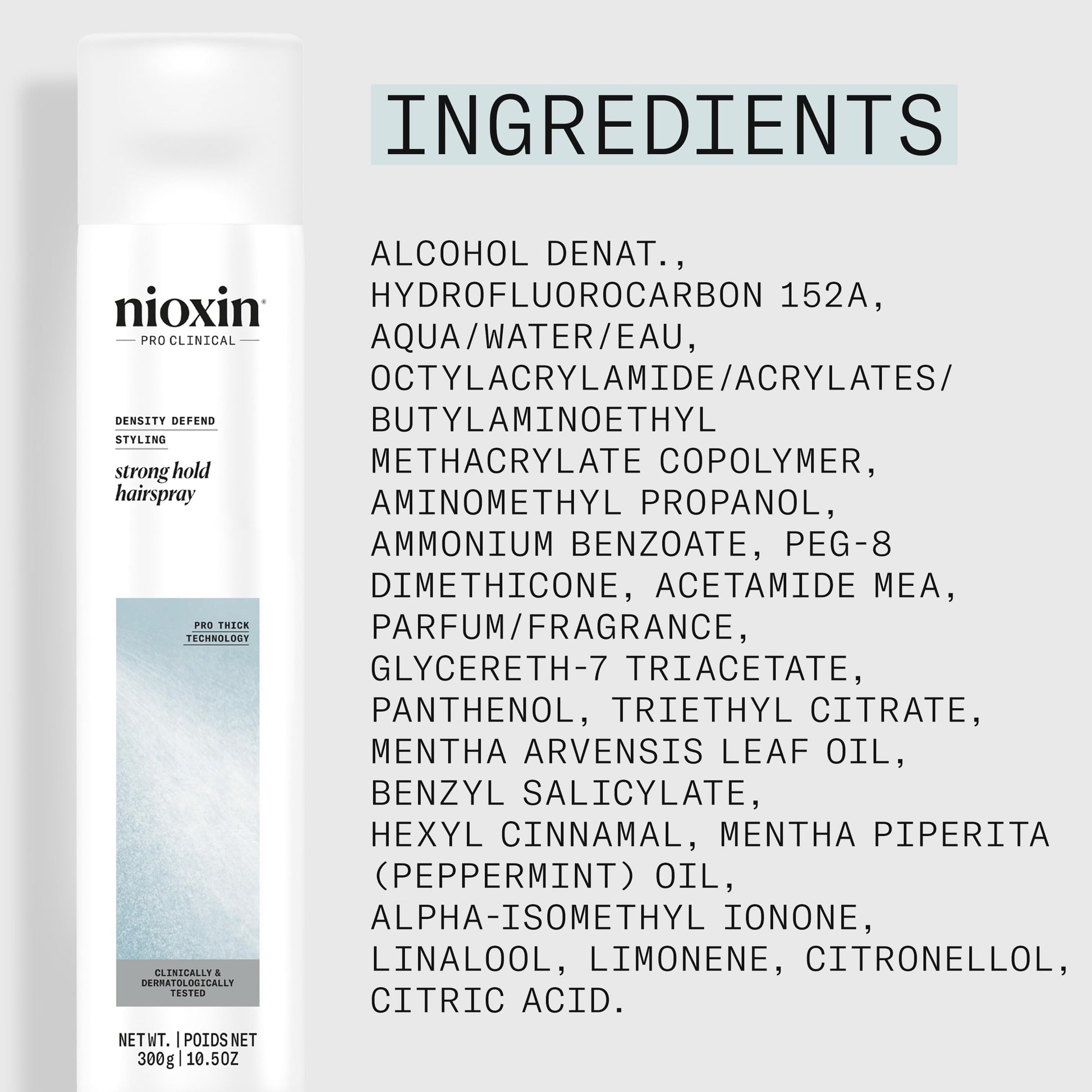 Lavender NIOXIN Density Defend Styling Strong Hold Hairspray For Long-Lasting Hairstyles Humidity Resistant 10.6 Fl oz.