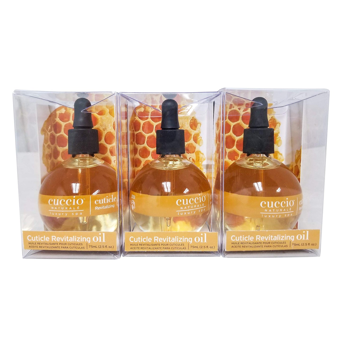 White Smoke Cuccio Revitalize Cuticle Oil, Milk and Honey,Super-Penetrating - Nourish, Soothe & Moisturize 2.5 Ounce (3)