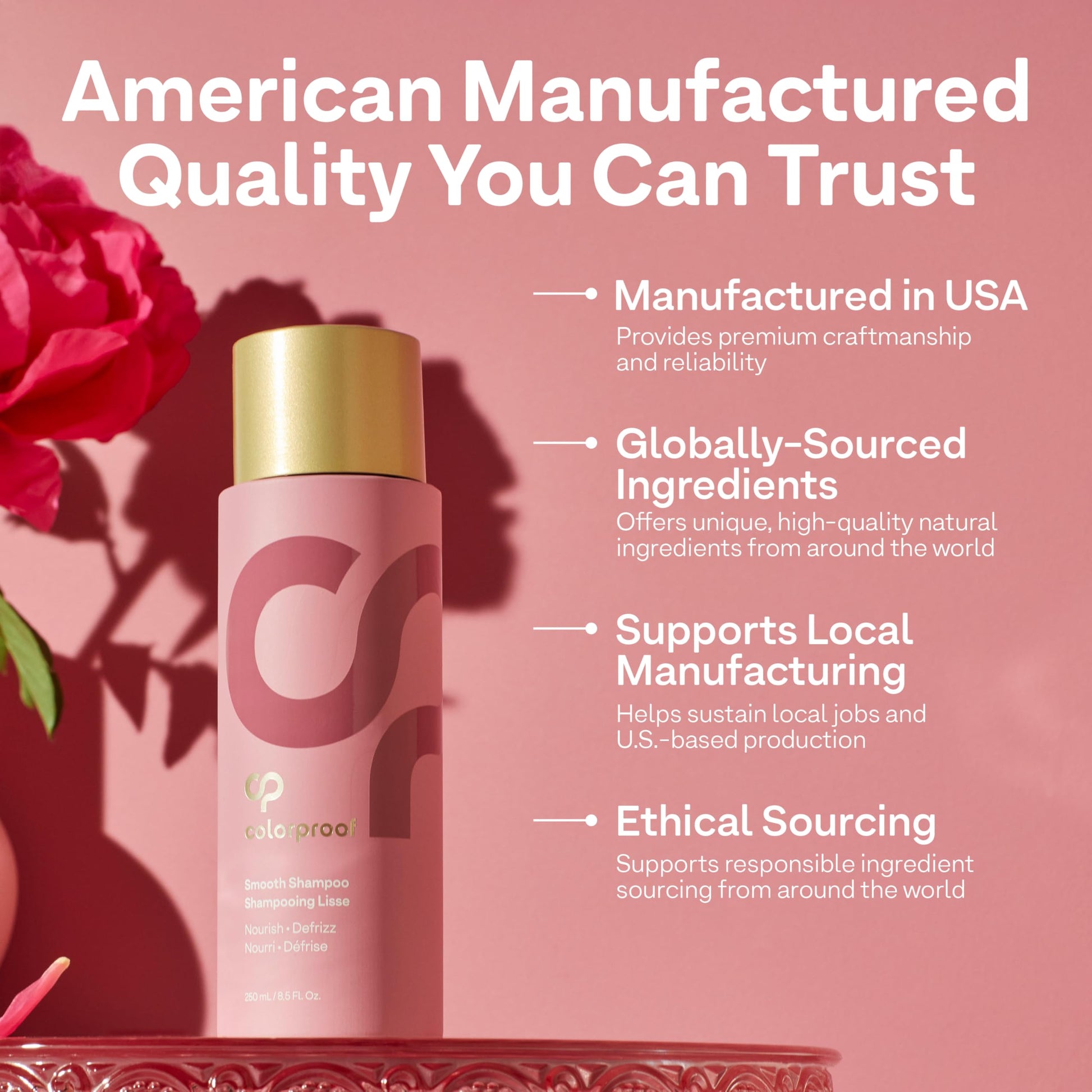 Rosy Brown Colorproof Smooth Drops 1.86 Fl. Oz. Clear, Non-Greasy Anti-Frizz Hair Drops with a Frizz Elimination and Humidity-Resistant Formula, and Color Protection, White Tea Scent