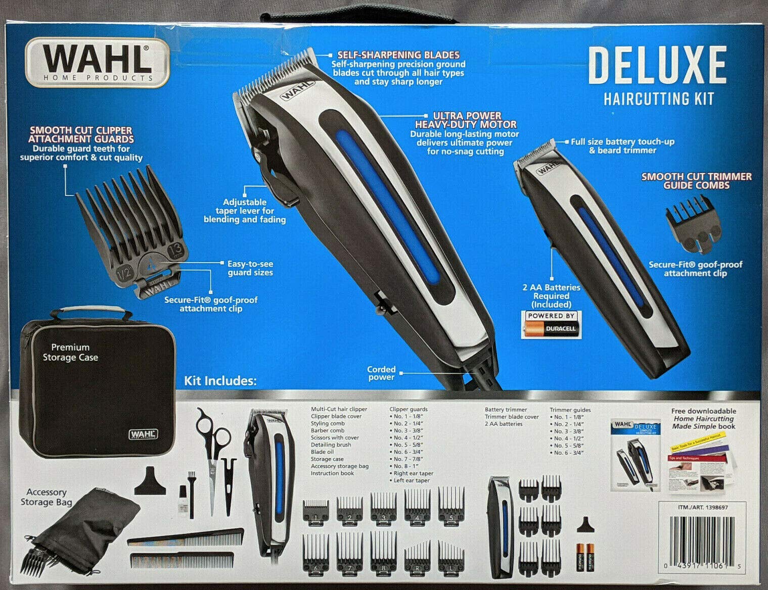 Light Gray WAHL Deluxe Complete Hair Cutting Kit 29 Piece Clipper Set with Beard Trimmer -Retail $125+!!! BY AMPLEXPO