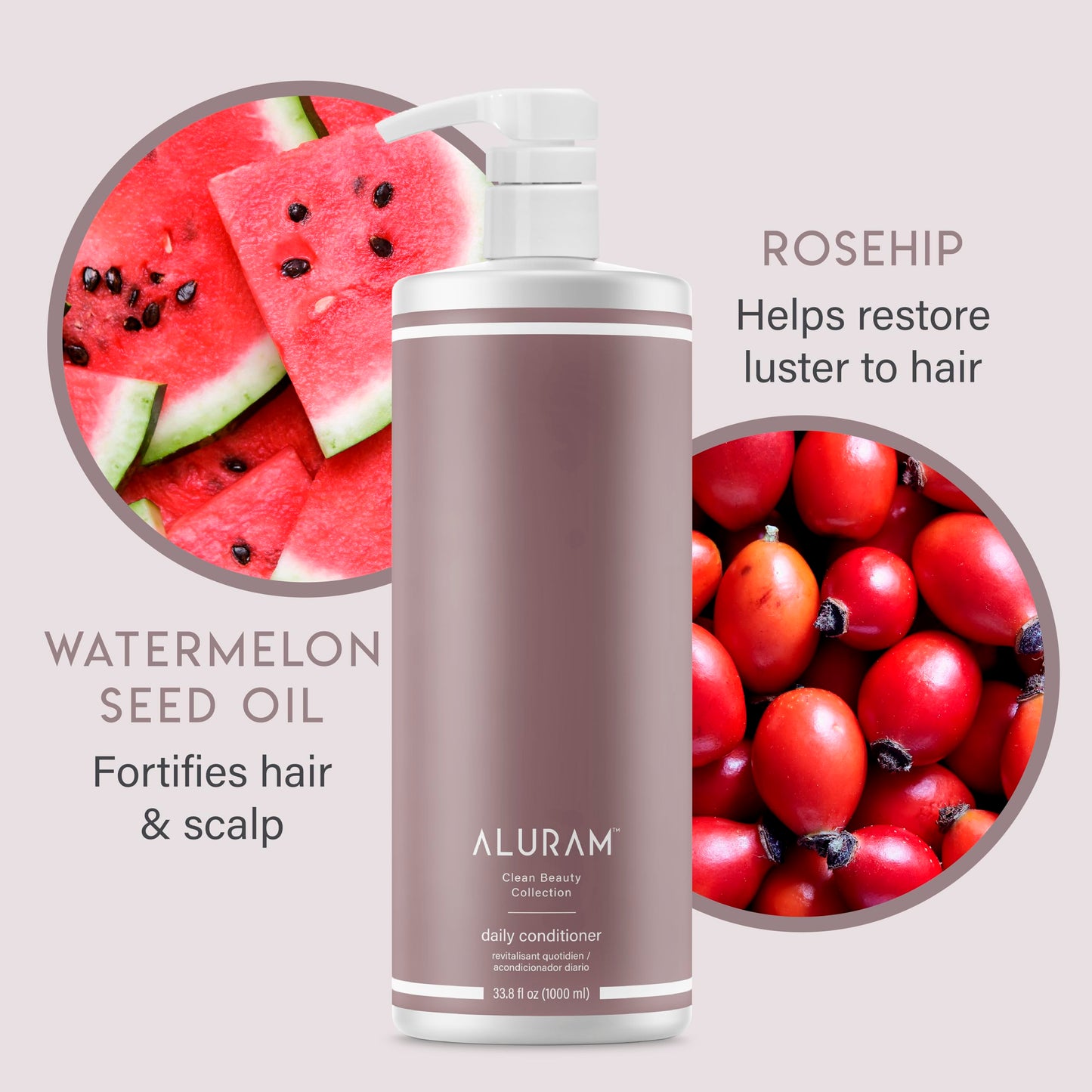 Lavender ALURAM Coconut Water Daily Conditioner for Men and Women, Clean Hydration and Shine for All Hair Types, 33.8 Fl Oz
