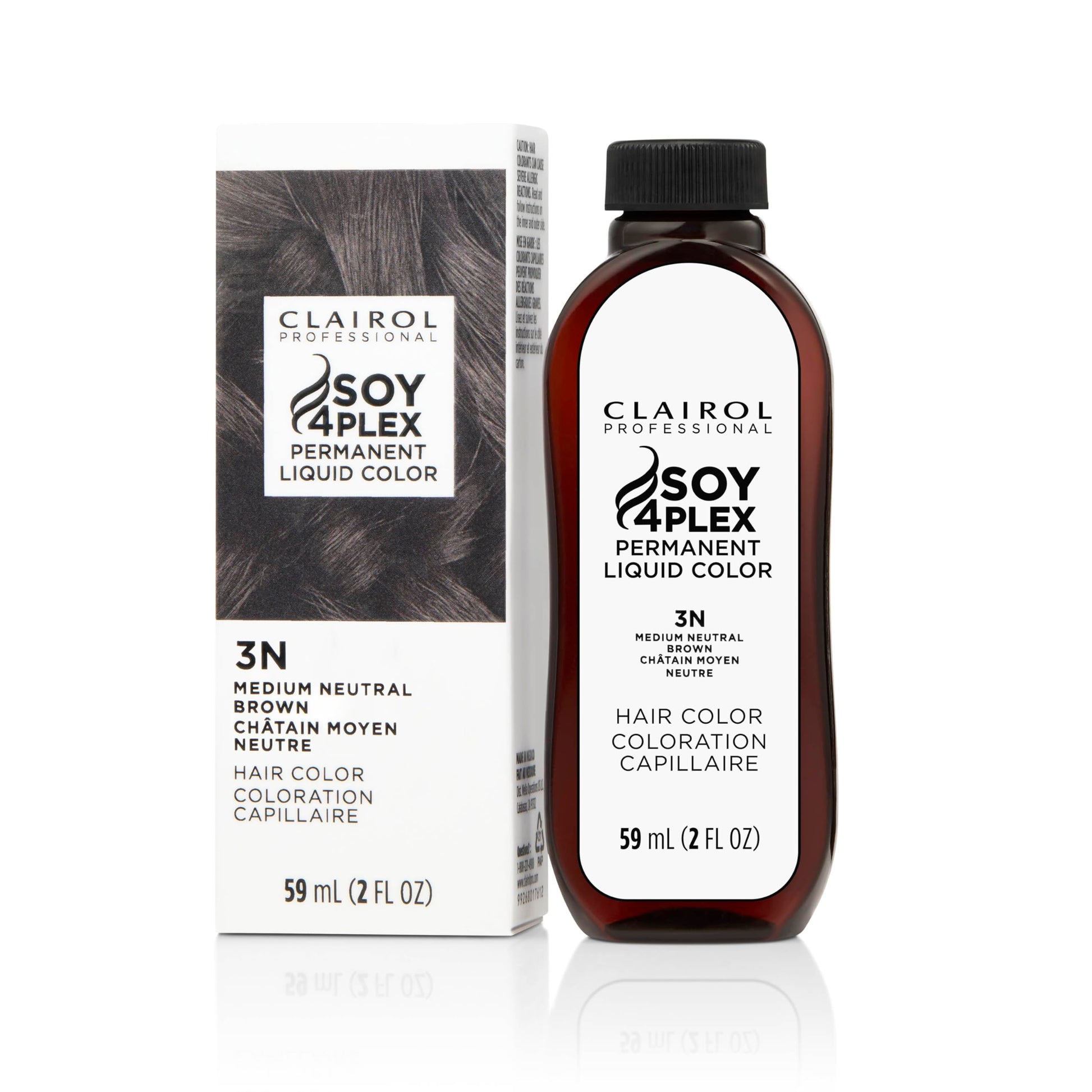 White Smoke Clairol Professional Permanent Liquicolor, 3N Medium Neutral Brown, 2 Fl Oz - Packaging May Vary