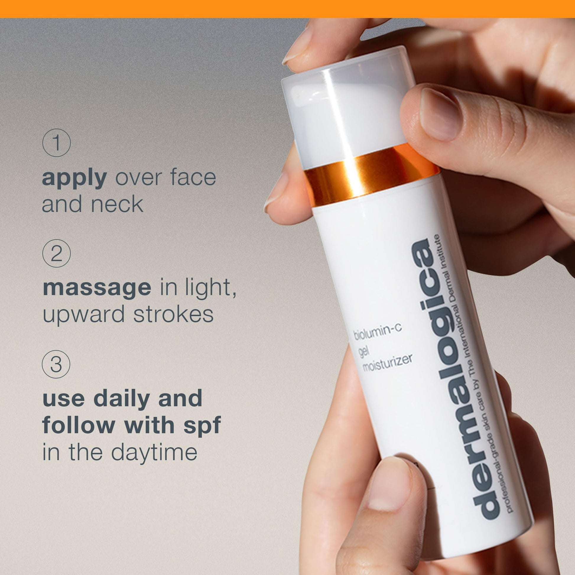 Light Gray Dermalogica Biolumin-C Gel Moisturizer, Face Moisturizer with Hyaluronic Acid and Vitamin C - Boosts Radiance, Brightens, Provides Weightless Hydration, 1.7 Fl Oz