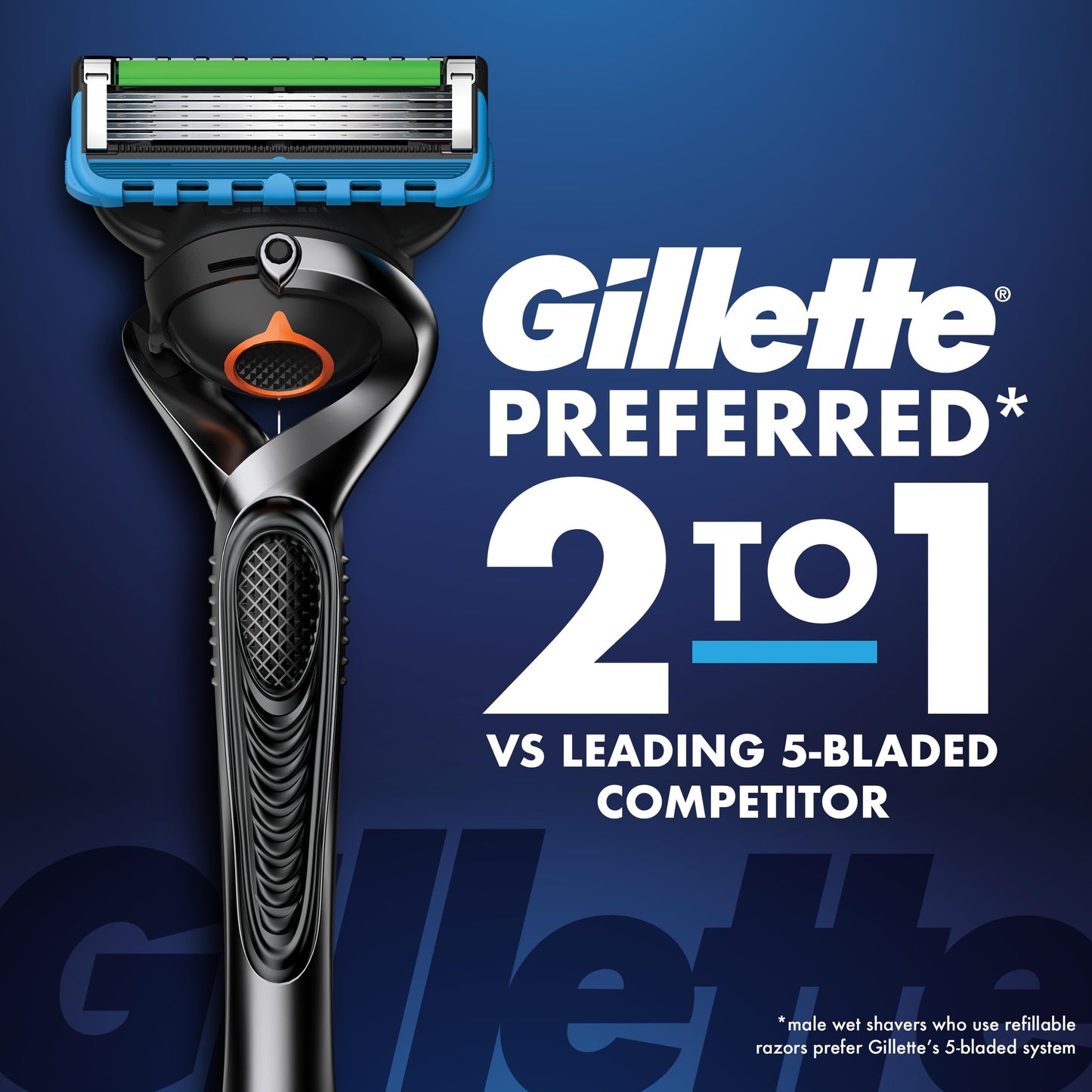 Midnight Blue Gillette ProGlide Shield Men's Razor, 5-Blade Razor with Precision Trimmer, 1 Handle and 4 Refills