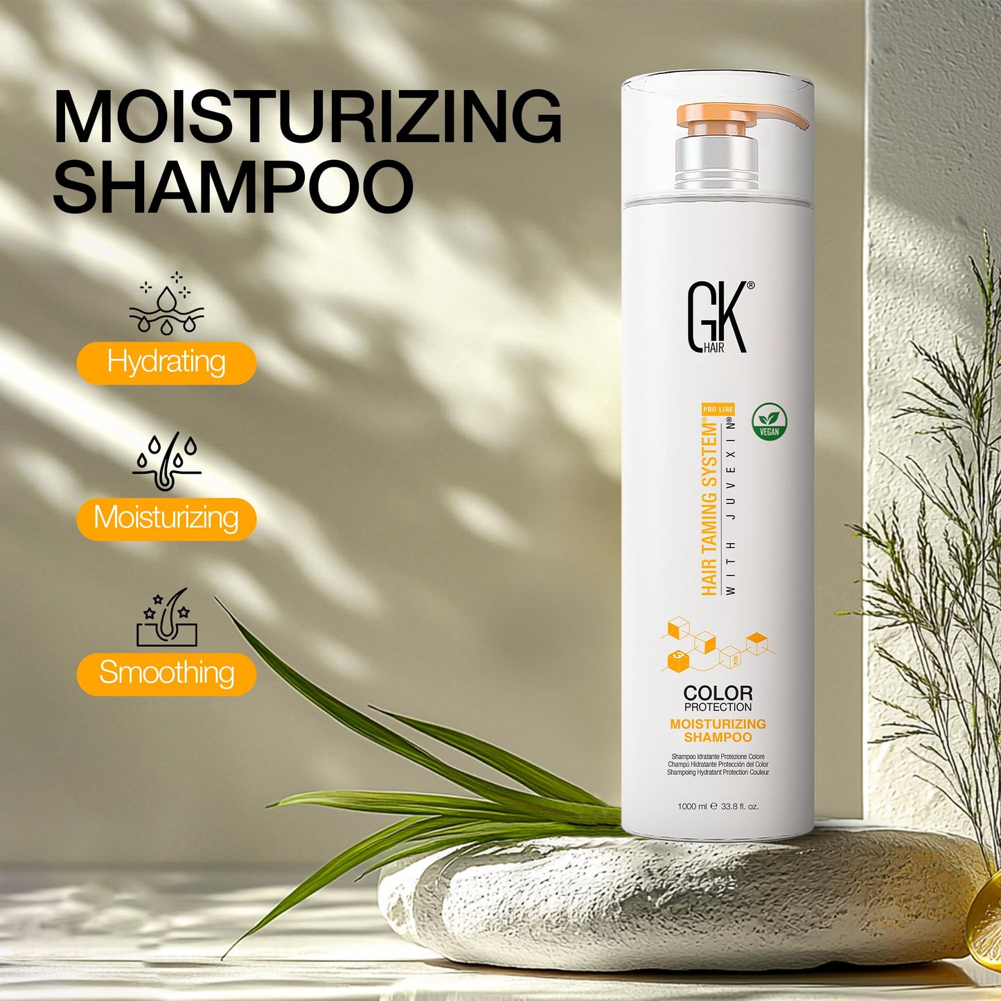 Dark Sea Green GK HAIR Vegan Color Treated Moisturizing Shampoo for Women Deep Conditioning Hair Mask with Keratin and Frizz Control Hydrate Treatment for Dry Damaged Hair – 33.8 Ounce
