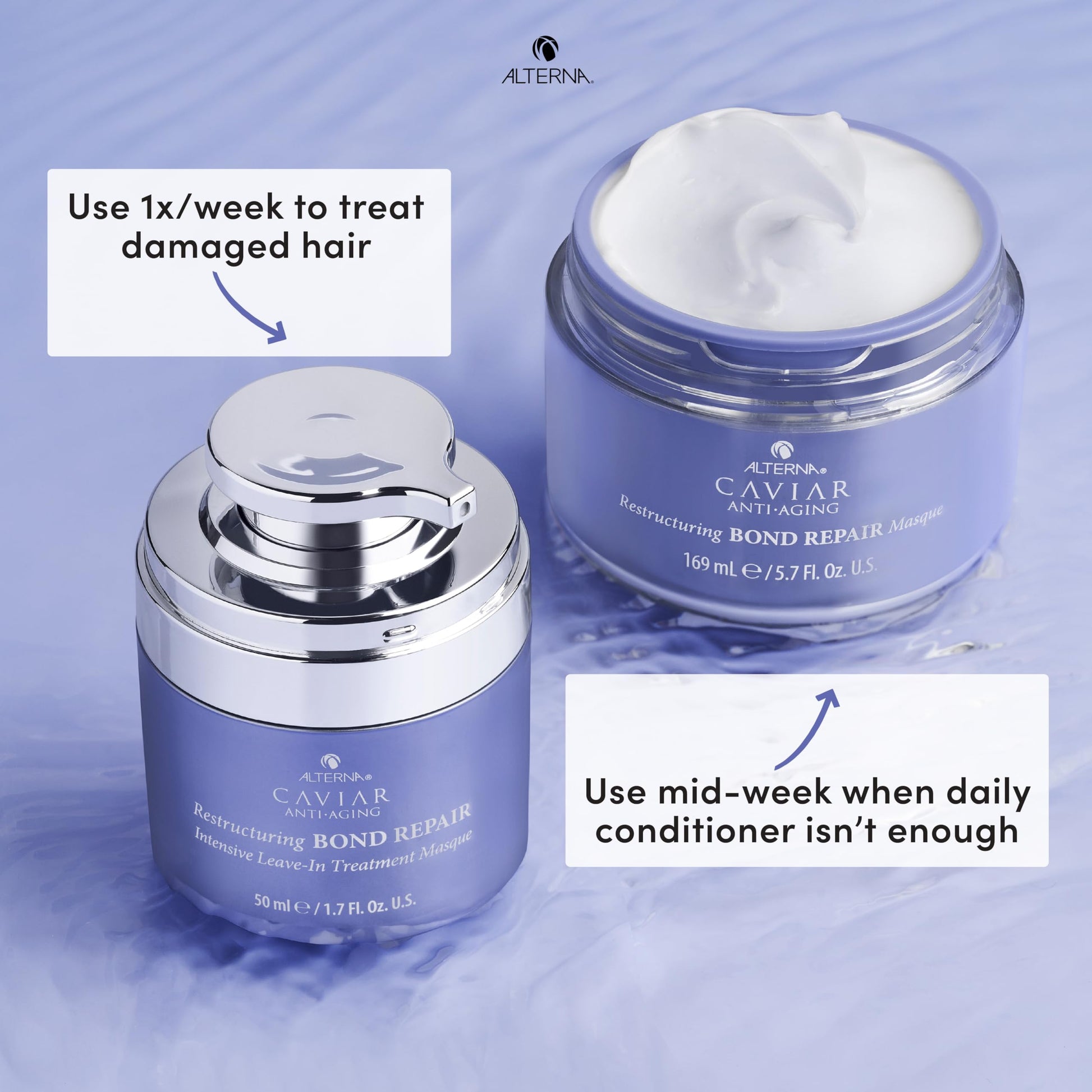 Thistle Alterna Haircare CAVIAR Anti-Aging Restructuring Bond Repair Intensive Leave-In Treatment Masque 1.7oz | Repairs, Strengthens and Protects Damaged Hair
