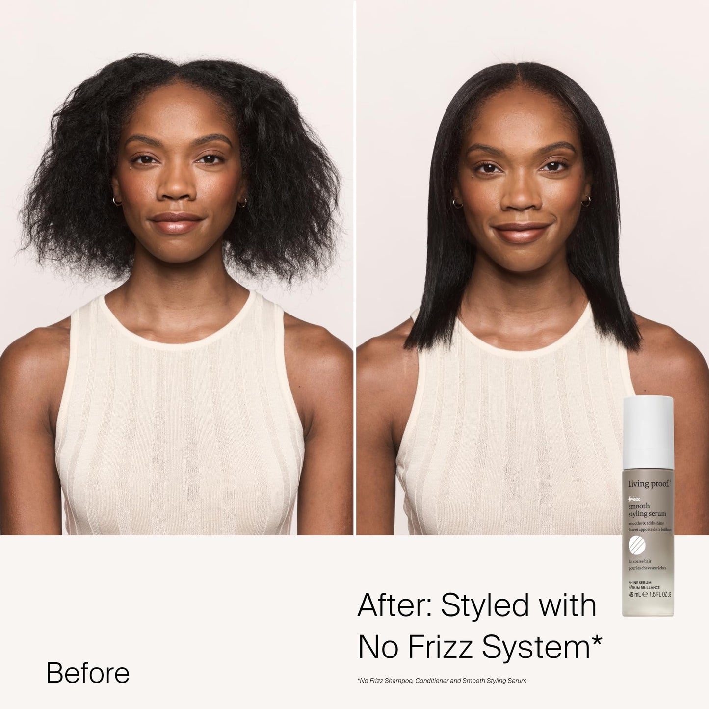 White Smoke Living proof No Frizz Smooth Styling Serum