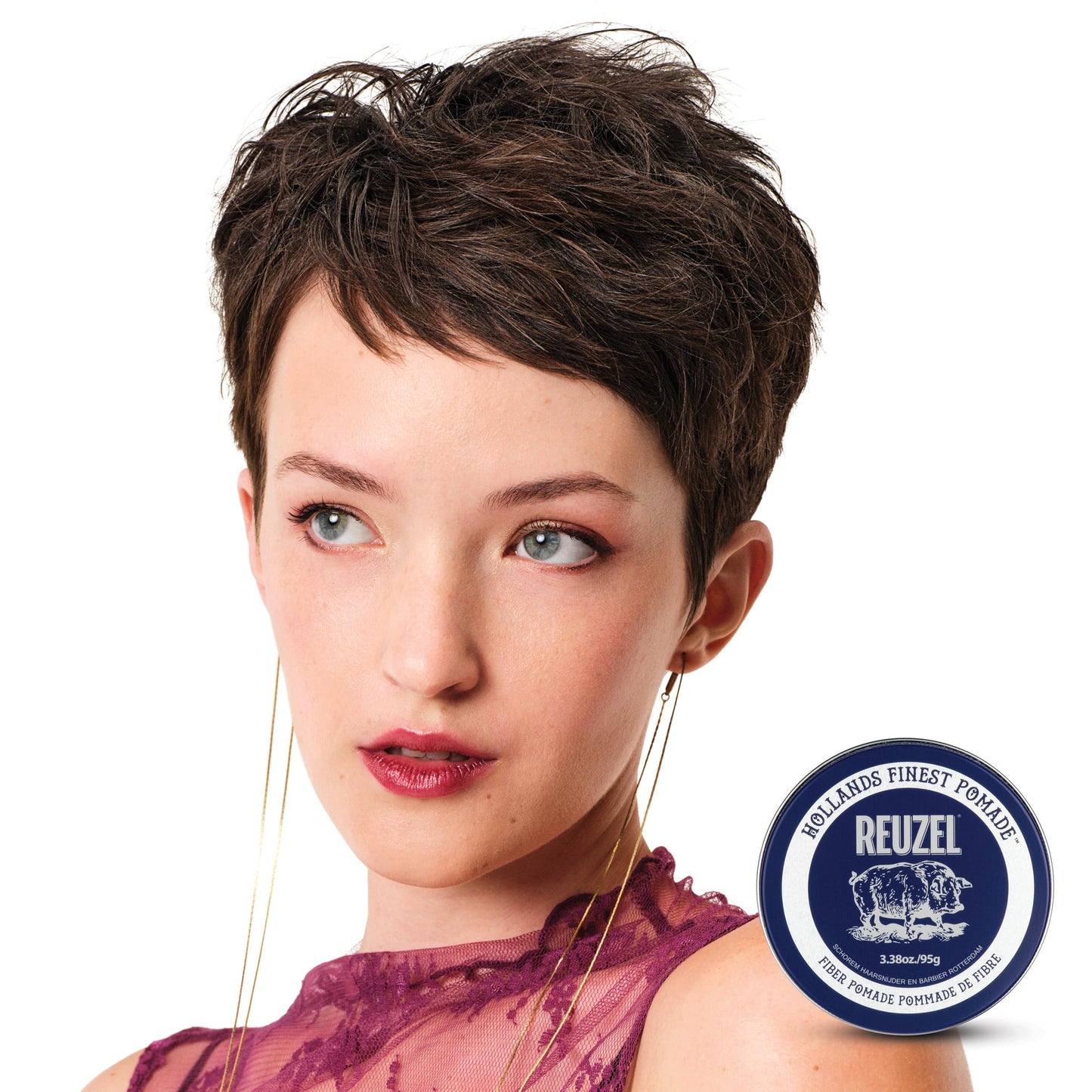 White Smoke REUZEL Fiber Pomade, Firm and Pliable All Day Hold, Water Soluble Styling, Low Shine and Flake Free, Easy To Wash Out, For All Hair Types