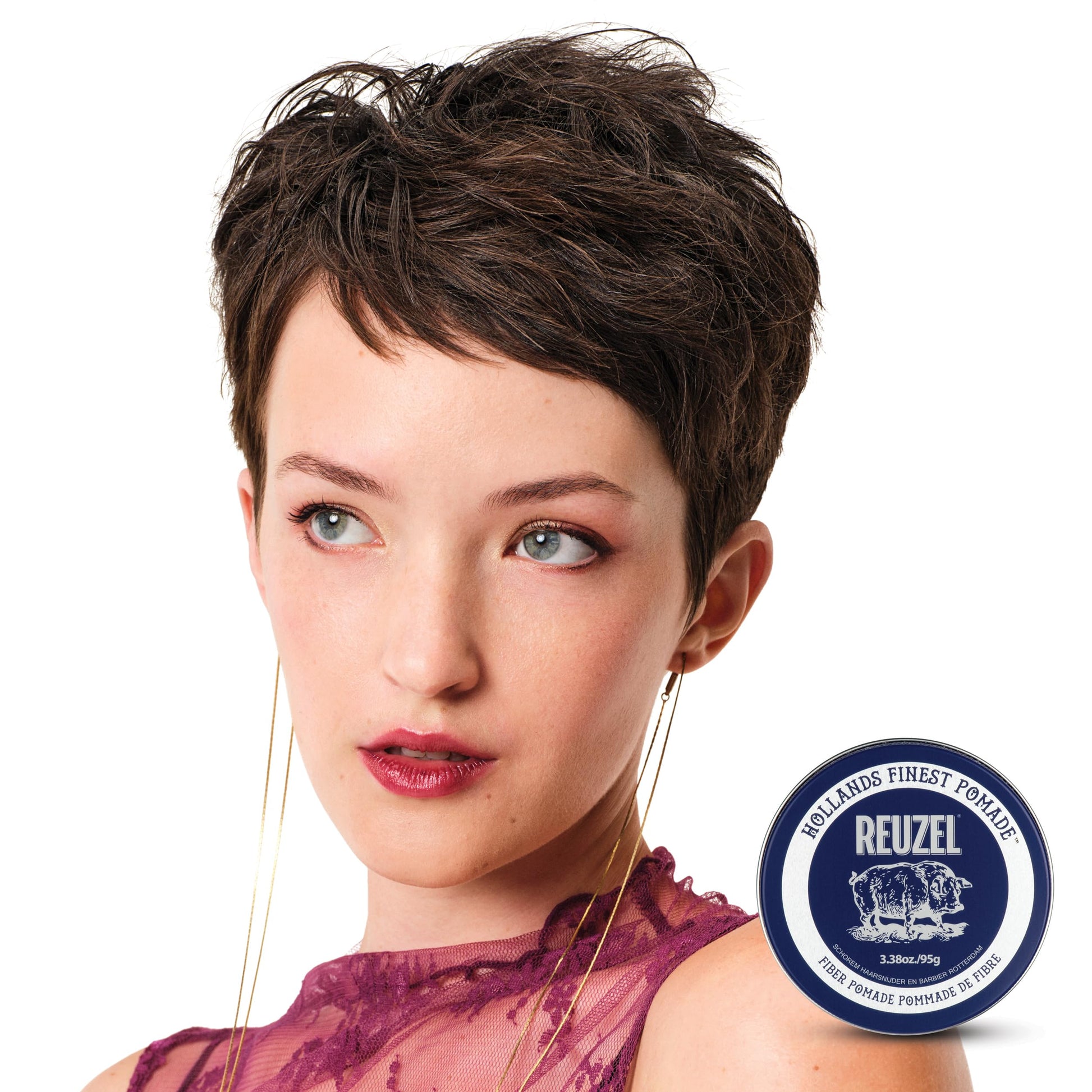 White Smoke REUZEL Fiber Pomade, Firm and Pliable All Day Hold, Water Soluble Styling, Low Shine and Flake Free, Easy To Wash Out, For All Hair Types