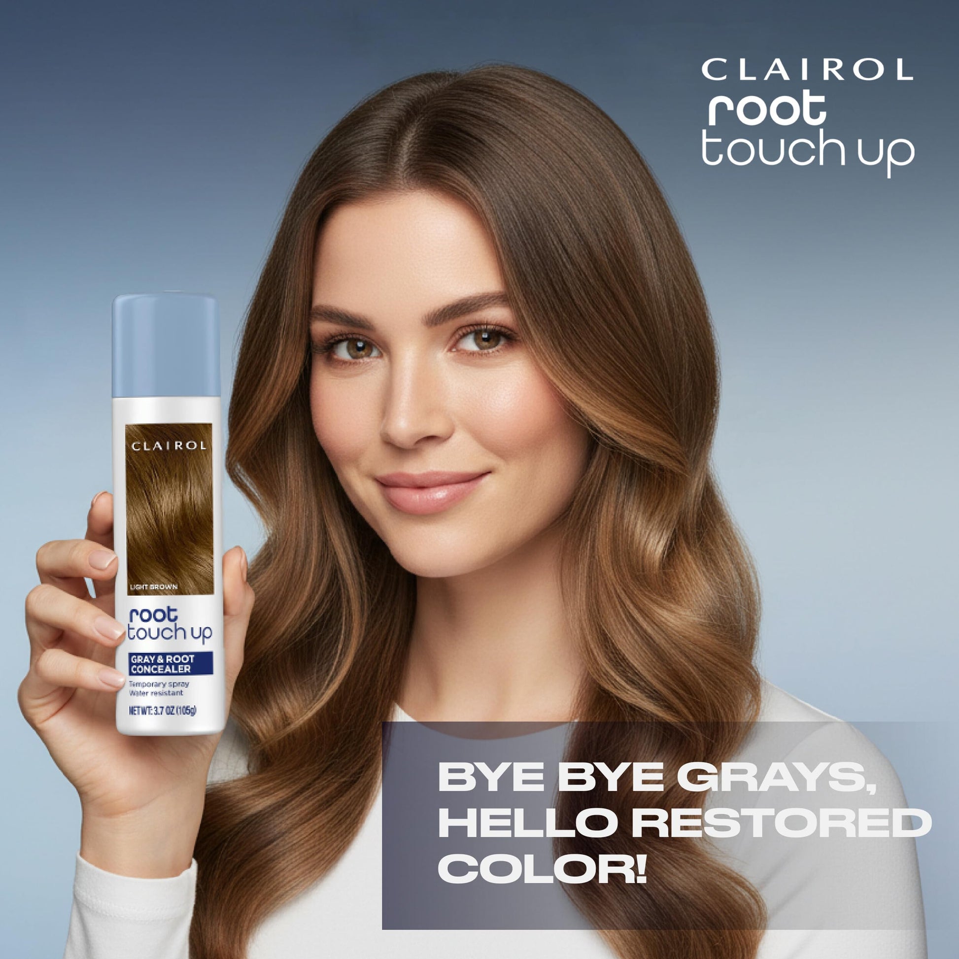 Gray Clairol Root Touch-Up Temporary Hair Coloring Spray, Light Brown Hair Color | Instant Natural-Looking Gray Root Coverage | Ammonia Free | Lightweight Formula | Pack of 1