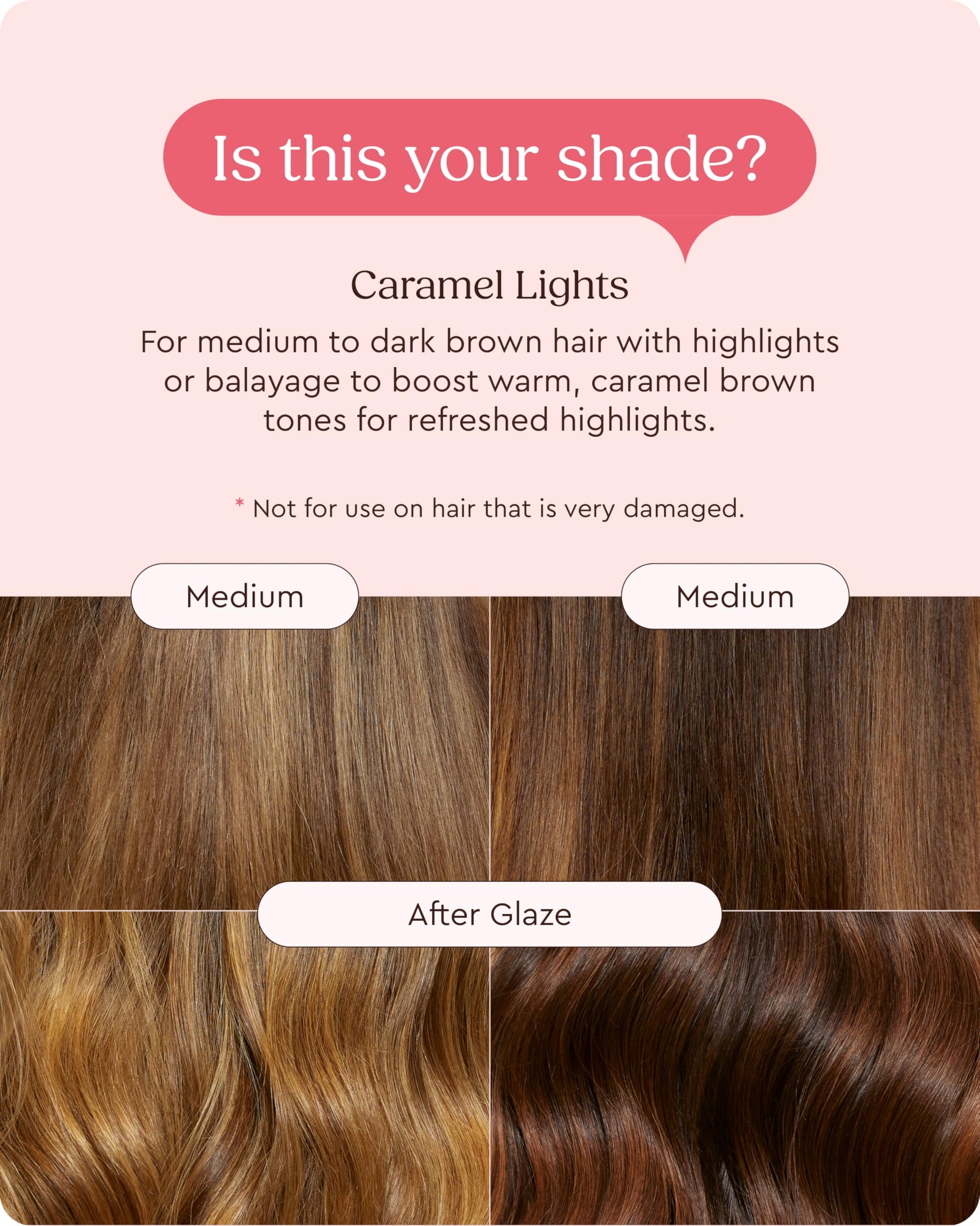 Misty Rose Glaze Super Gloss Color Conditioning Gloss – Caramel Lights for Medium to Dark Brown Hair with Highlights – Rinse Out Semi-Permanent Hair Gloss that Enhances Color and Boosts Shine & Hydration