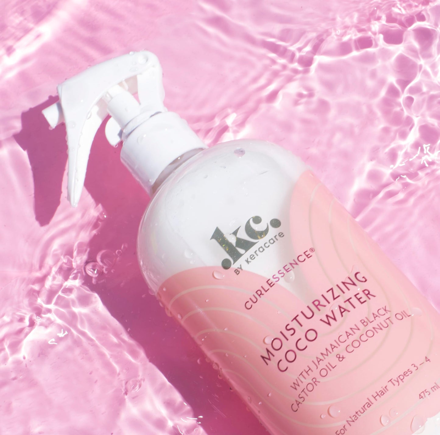 Pink KeraCare Coconut Water - 16 oz - Light Hair Refresher Spray - Moisturizing and Hydrating - with Jamaican Black Castor Oil and Coconut Oil