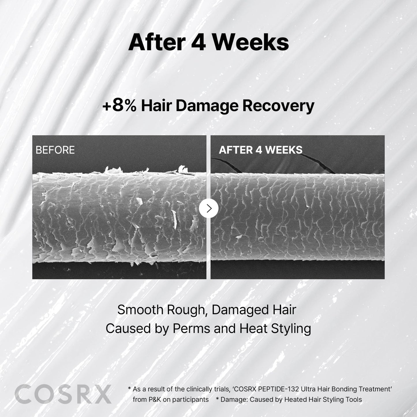 Lavender COSRX PEPTIDE 132 Hair Bonding Repair Treatment - Deep Conditioner Hair Mask for Damaged, Dry Hair, Repairs Breakage & Split Ends, For All Hair Types – 8.11 fl oz
