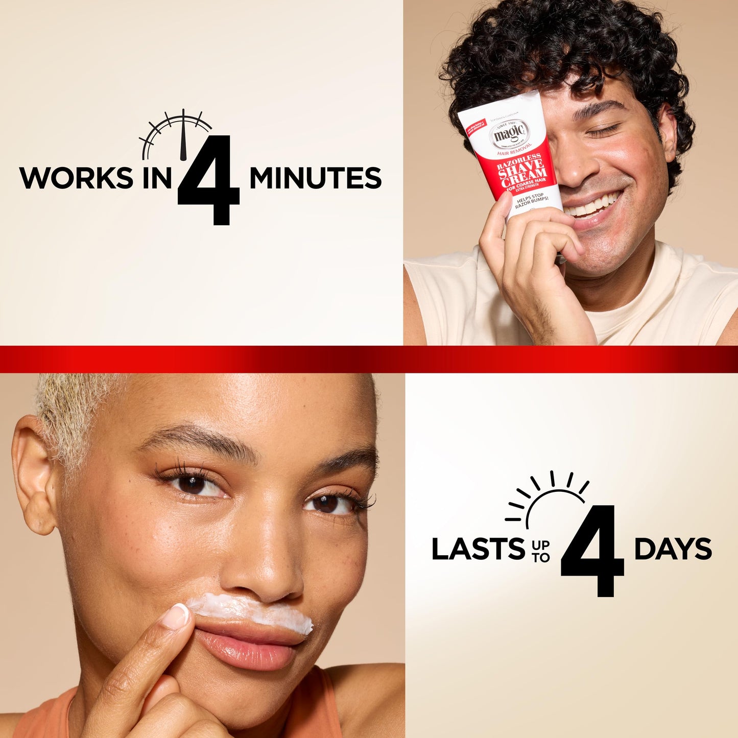White Smoke SoftSheen-Carson Magic Razorless Shaving Cream, Depilatory Hair Removal Cream for Body Hair, Extra Strength, Works in 4 Minutes for, 6 oz