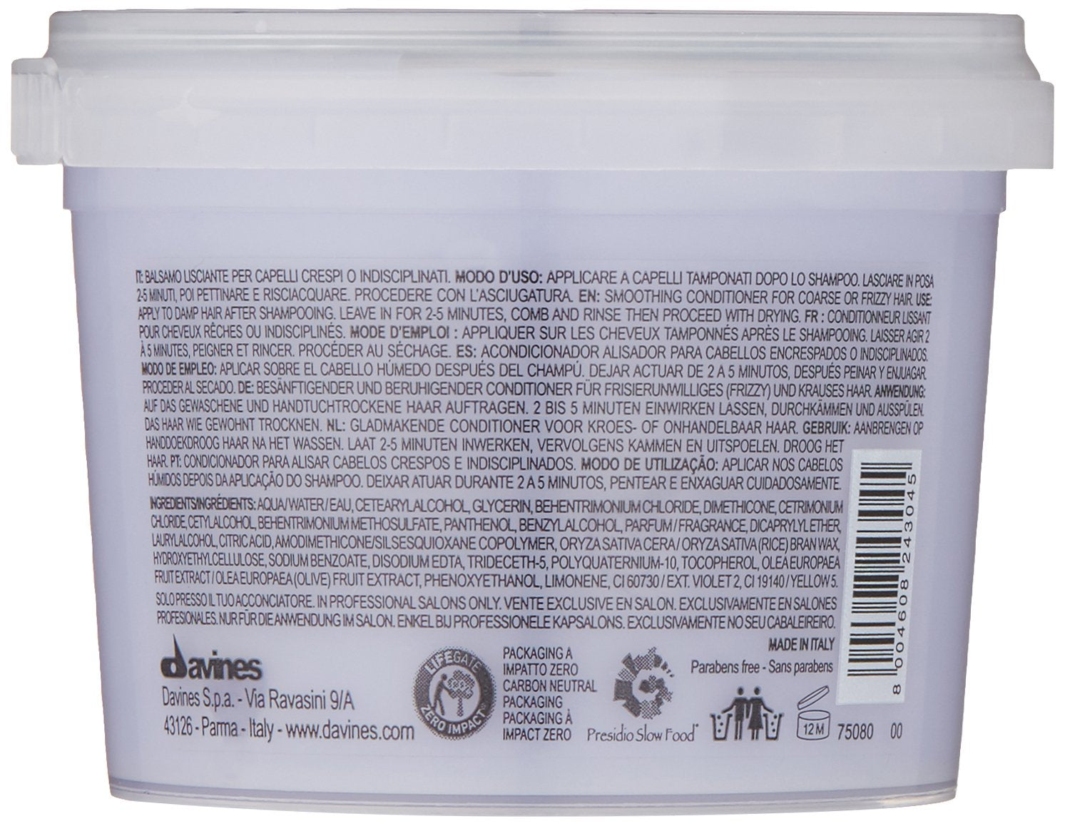 Dark Gray Davines LOVE Smoothing Conditioner, 2.63 fl. oz.