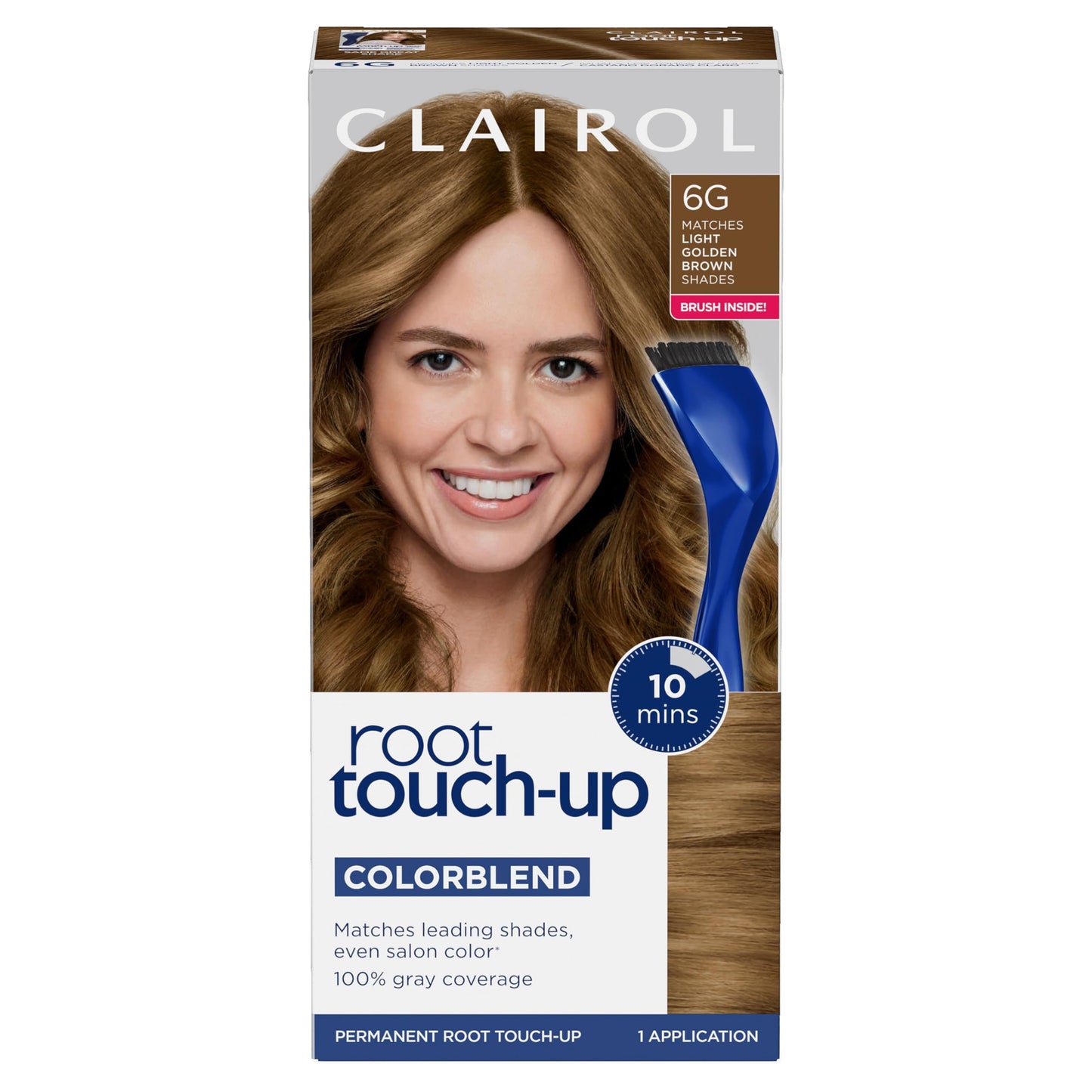 Dark Olive Green Clairol Root Touch-Up by Nice'n Easy Permanent Hair Dye, 6G Light Golden Brown Hair Color| 100% Gray Coverage | Easy Brush Application | Matches Professional Salon Shades | Pack of 1