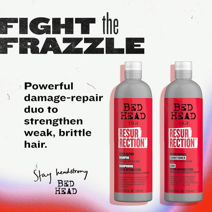 White Smoke TIGI Bed Head Resurrection Hair Repair Shampoo and Conditioner Set for Dry and Damaged Hair, Maximum Strength with Resurrection Plant, 25.36 fl oz