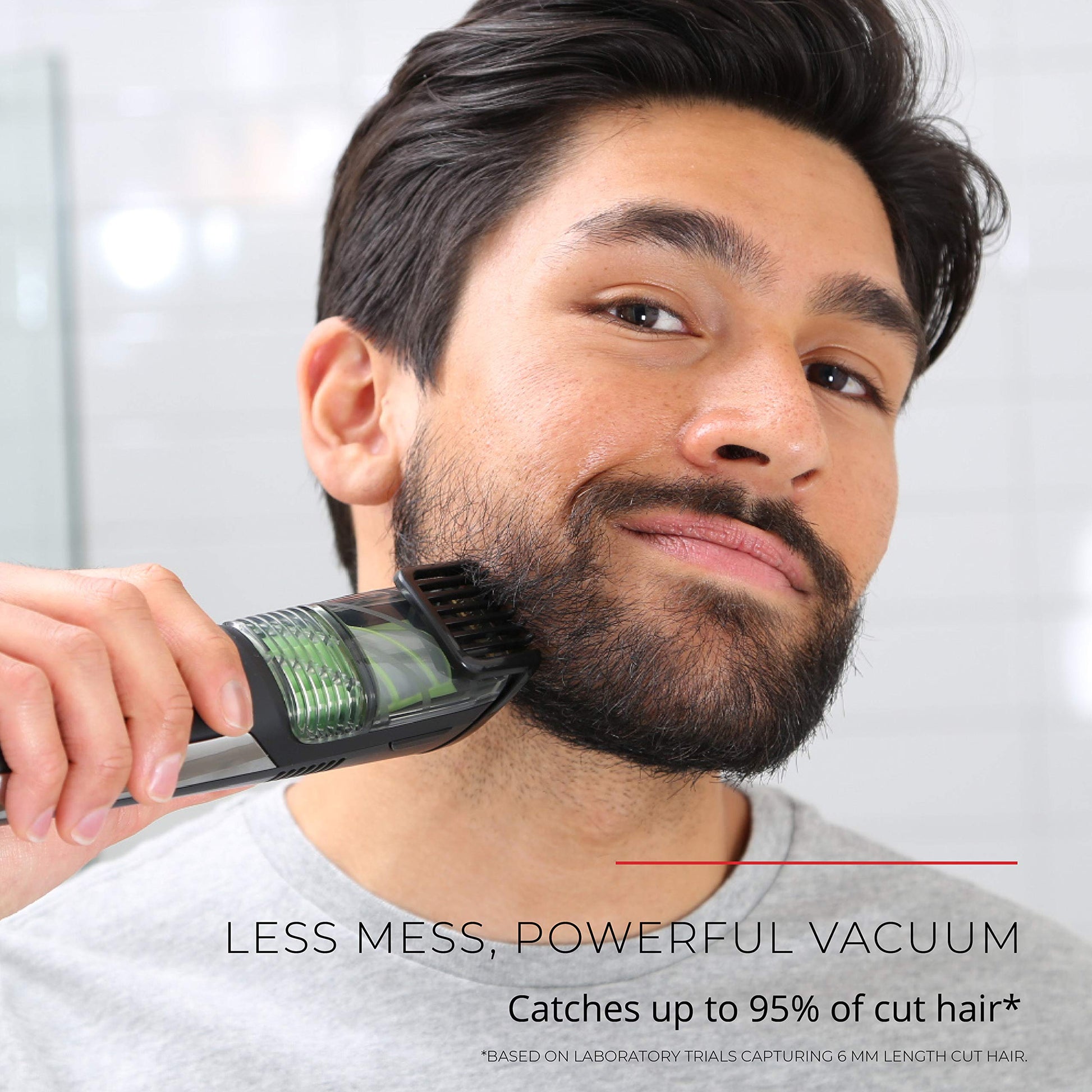 Lavender Remington Vacuum Beard Trimmer,13 Length and Style Settings with Adjustable Length Comb (2-18mm),Vacuum Trimmer for Beard, Mustache, and Stubble, Rechargeable Lithium Power, Washable, Removable Blades