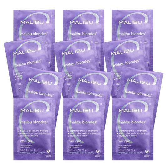 White Smoke Malibu C Blondes Wellness Remedy - Removes Discoloration from Bleached, Highlighted or Natural Blonde Hair + Restores Vibrance and Shine with Vitamin C Complex (12 Packets)