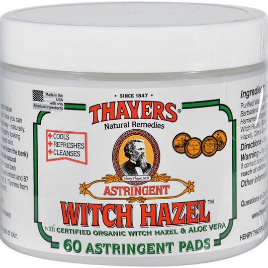 Light Gray Thayers Witch Hazel Pads W/Aloe 60 Pads