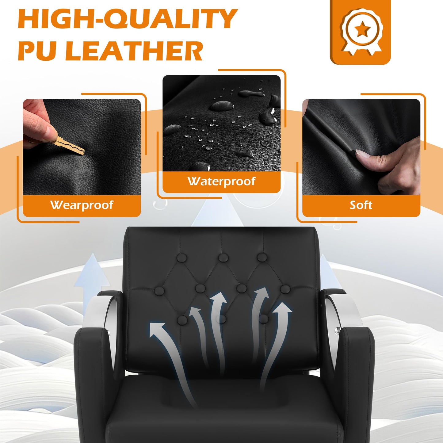 White Smoke Tythical Shampoo Bowl Chair for Salon, Backwash Station Shampoo Sink with Tilting Ceramic Bowl Professional Salon Shampoo Chair for Spa Barbershop Beauty Equipment