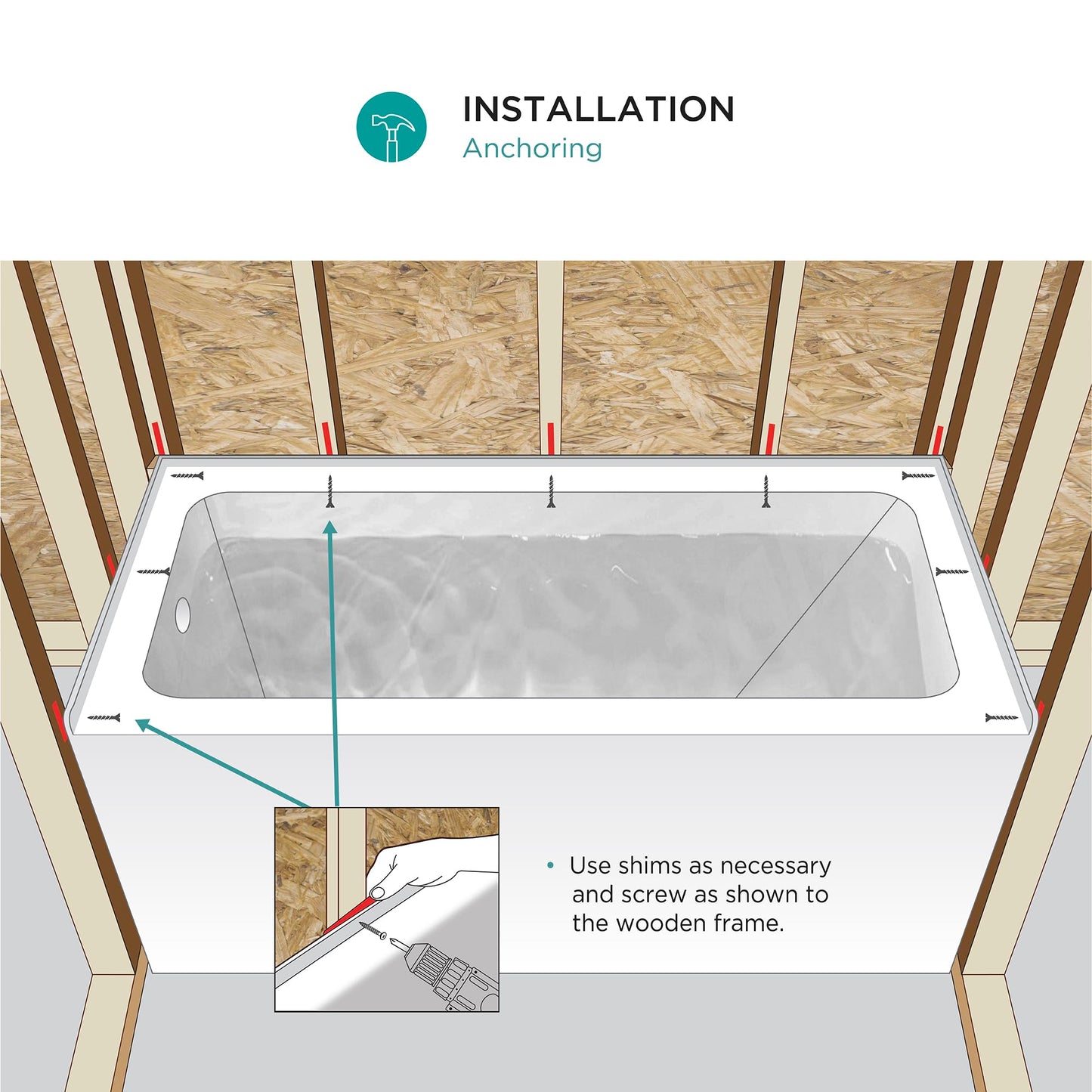 White Smoke Fine Fixtures Acrylic, Fiberglass Alcove Soaking Bathtub with Integral Apron Front in Glossy White - Right Hand Drain, 72" x 32"