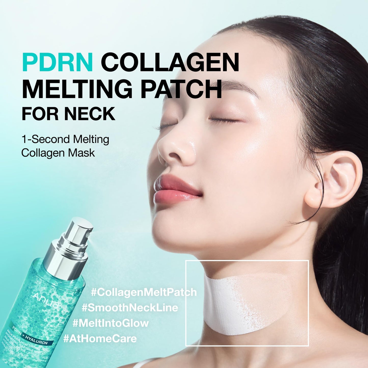 Powder Blue ANUA PDRN Collagen Plumping & Firming Care Set, PDRN Salmon DNA Glow Serum Spray, Collagen Patch Neck & Facial Fine Line, Face Mist & Melting Duo for Perfect Home Care, Korean Skincare Set