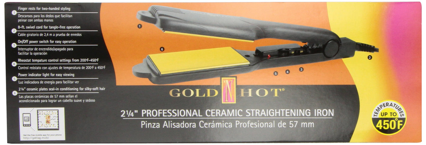 Dim Gray Gold N Hot GH2145 2-1/4" Professional Ceramic Flat Iron