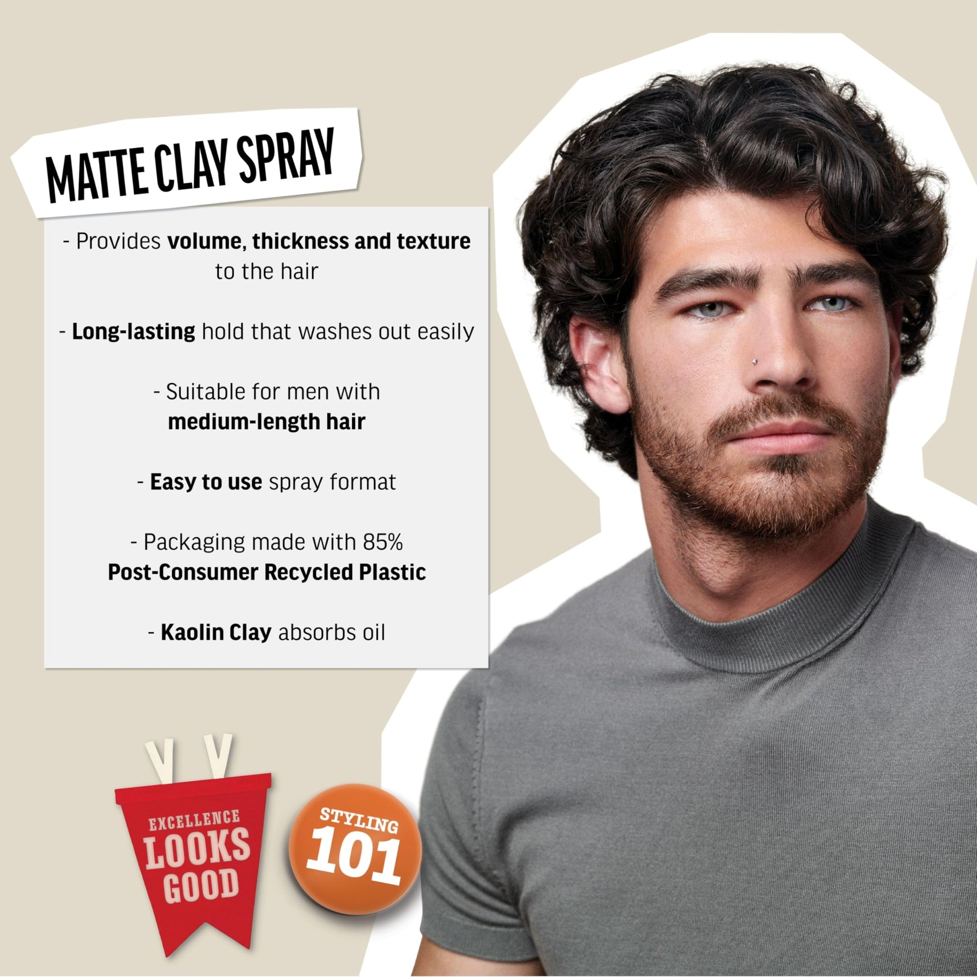 White Smoke American Crew Matte Clay Spray 5.1 Fl Oz (Pack of 1)