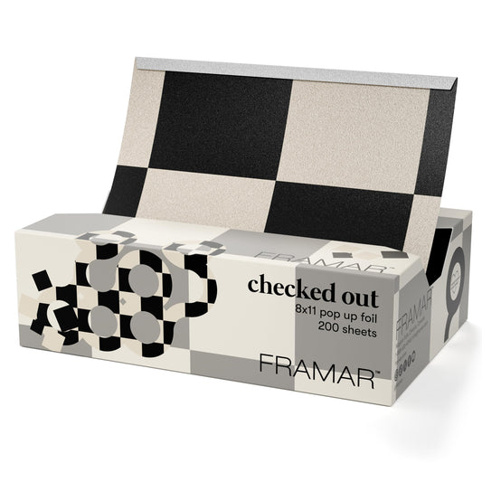 White Smoke FRAMAR 8x11 Checked Out Hair Foil – Hair Foils For Highlighting, Pop Up Foil For Hair Highlighting, Salon Foils For Hair Highlighting Kit, Wide Hair Foils For Bleach, Salon Foils For Hair Stylist 200
