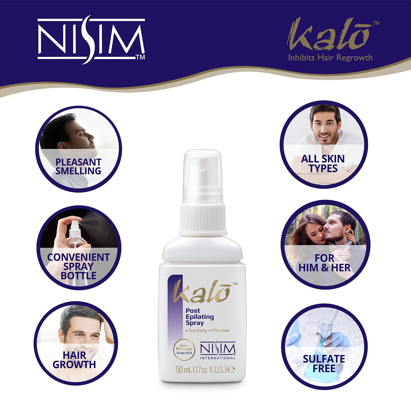 White Smoke NISIM Kalo Post Epilating Spray - 1.7 Ounce (50 milliliter)