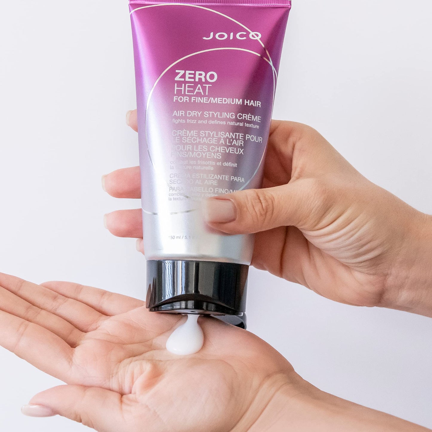 Lavender Joico Zero Heat Air Dry Styling Crème | For Fine to Medium Hair | 24 Hour Humidity Control | Tames Frizz & Enhances Texture | Boost Shine | Reduce Drying Time | 5.1 Fl Oz