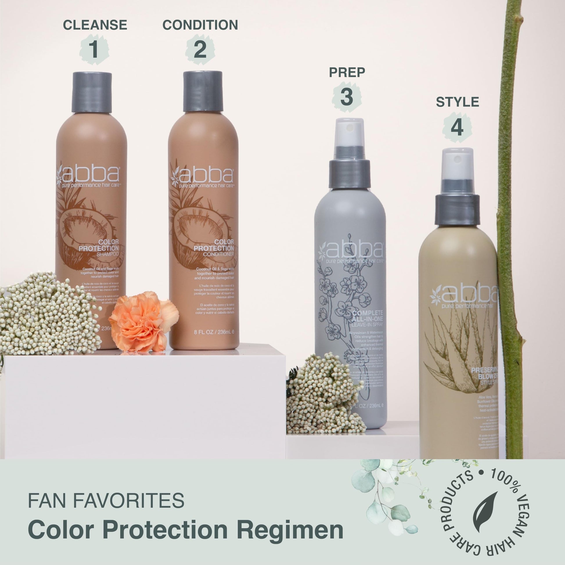 Misty Rose ABBA, Complete AllinOne Leavein Spray, Fresh, Beachy Scent, 8 Fl Oz