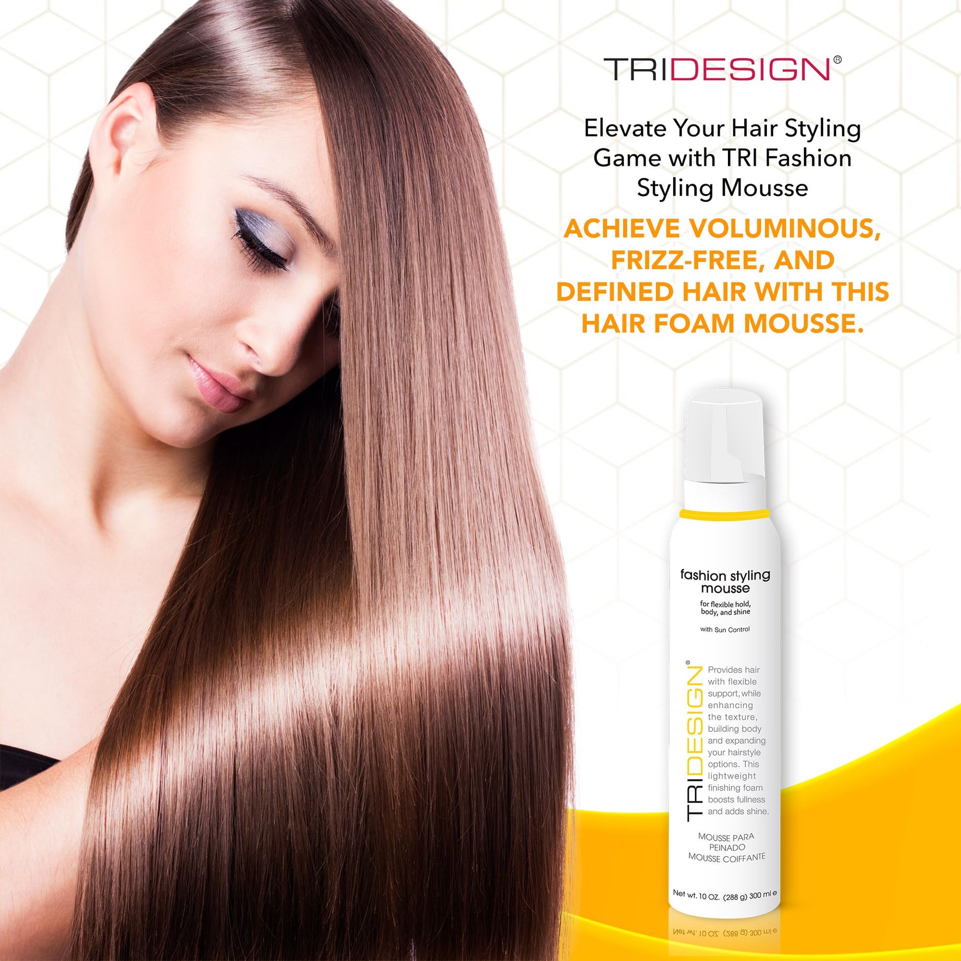 White Smoke TRI Fashion Styling Mousse - Wavy Hair Volumizer & Curl Tamer with Frizz Control, Shine & Styling Options for Women, Hair Foam - 10 Ounce