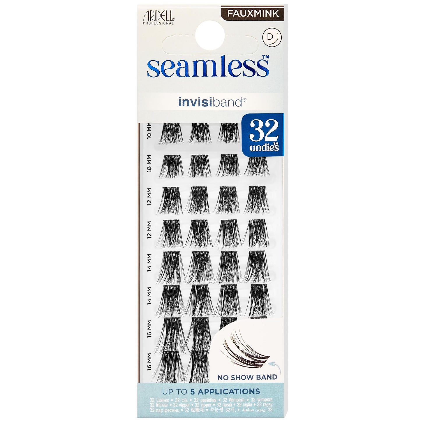 Lavender Ardell Seamless Underlash Faux Mink Lash Clusters – Faux Mink D Curl Cluster Lashes Natural Eyelash Clusters with Invisiband, Cluster Eyelash Extensions, DIY Lash Extension, 32 ct