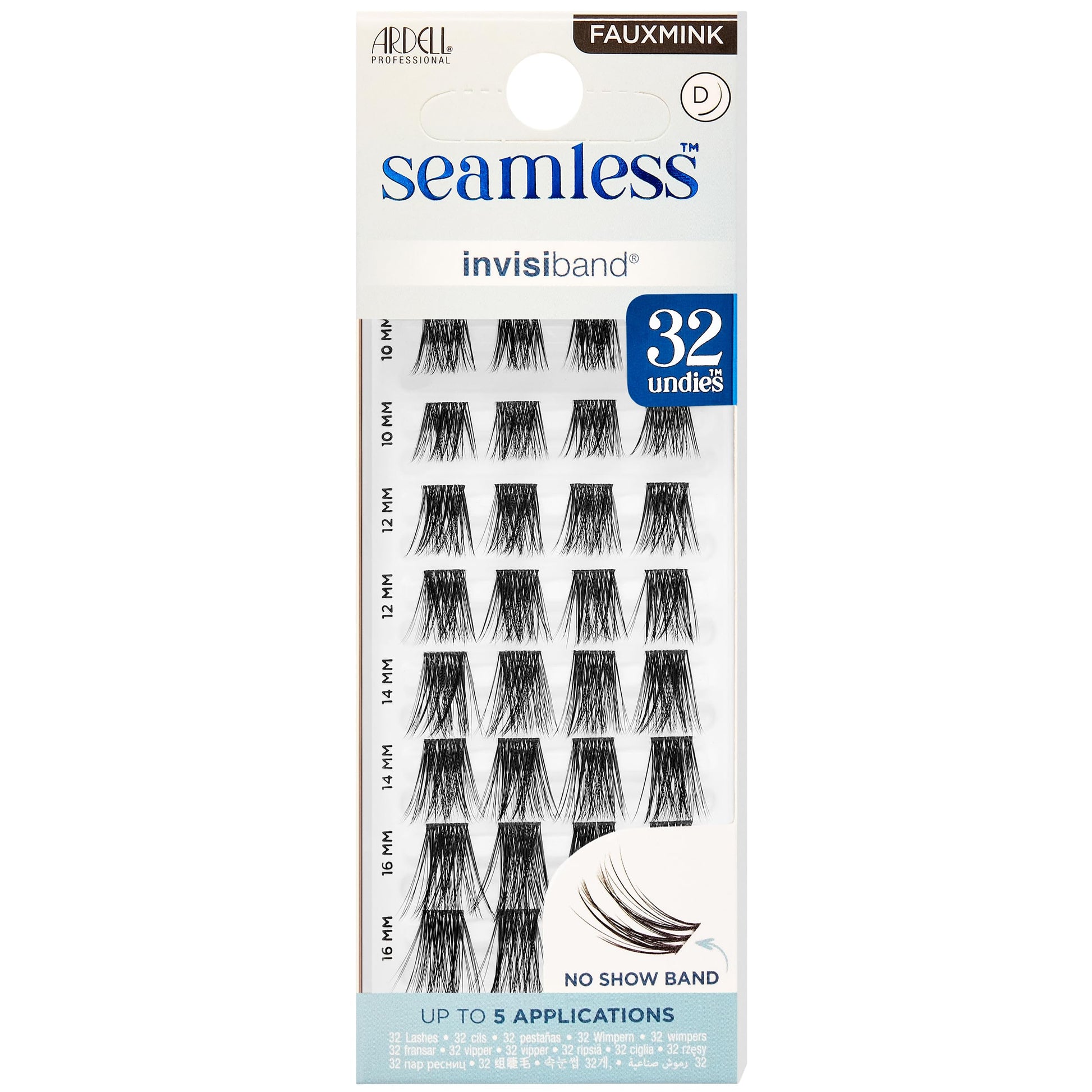 Lavender Ardell Seamless Underlash Faux Mink Lash Clusters – Faux Mink D Curl Cluster Lashes Natural Eyelash Clusters with Invisiband, Cluster Eyelash Extensions, DIY Lash Extension, 32 ct