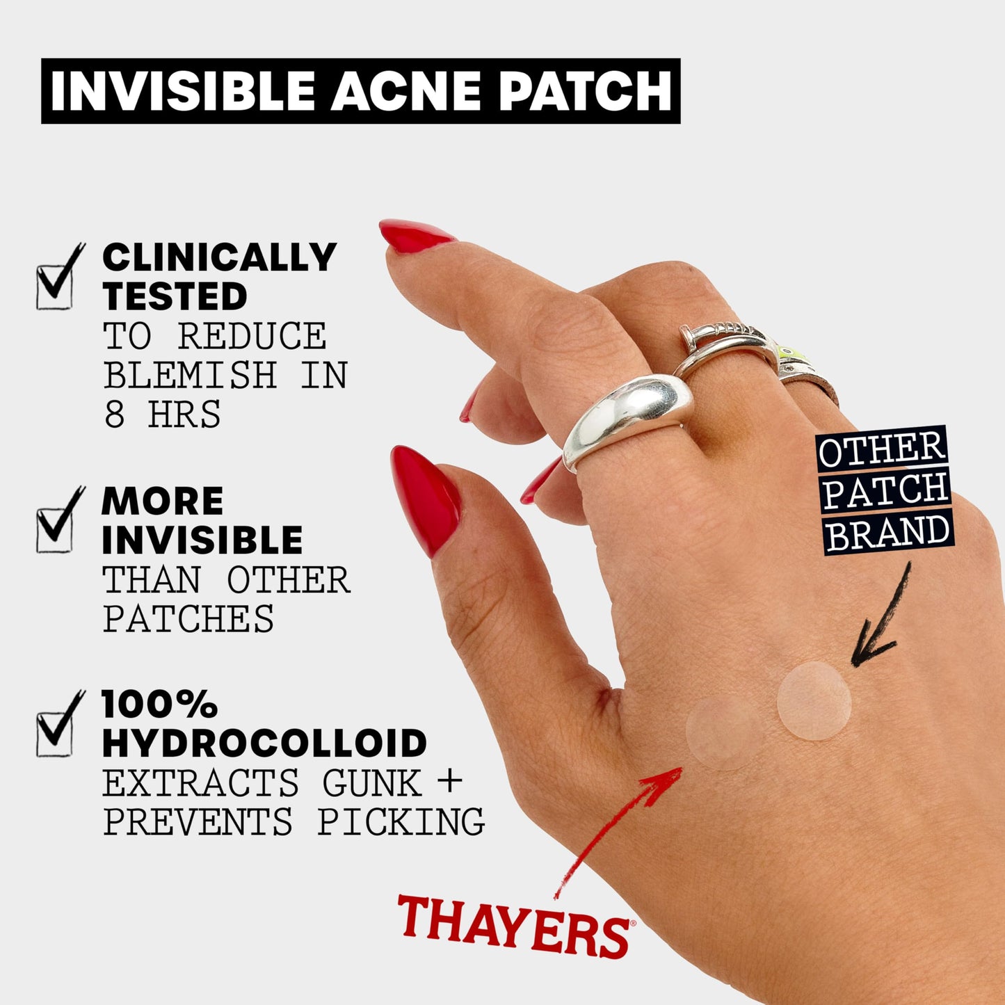 Lavender Thayers Blemish Clearing Acne Pads, Salicylic Acid Acne Treatment, Pore Reducing, Exfoliating, and Soothing Toner Pads, 60 Ct + Invisible S.O.S Hydrocolloid Acne Pimple Patch, Ultra-Thin, 22 Patches